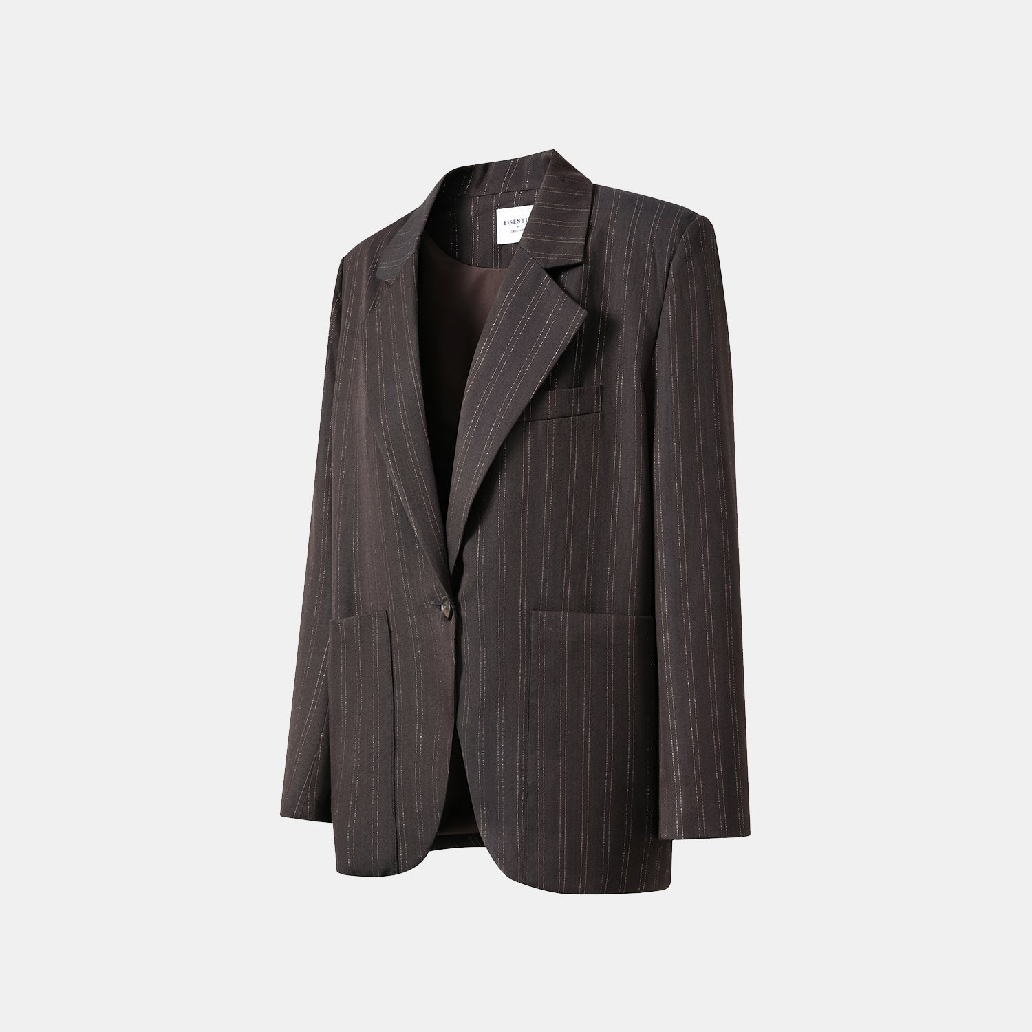 "Speak Sleek." 義大利織金工藝直條oversized西裝外套—InK