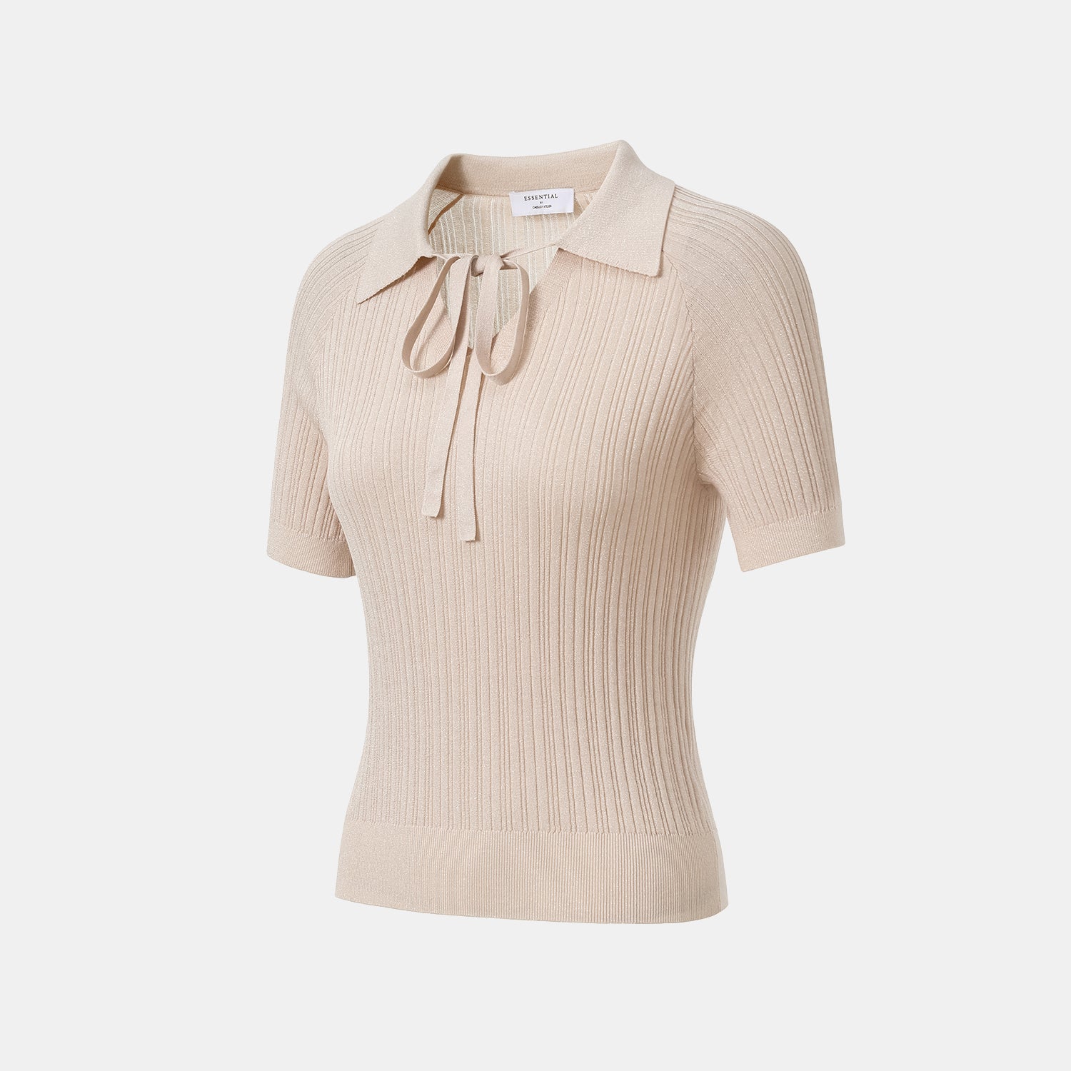 “By Inch."蠶絲針織綁帶上衣—Honey Pearl 蜜珠光