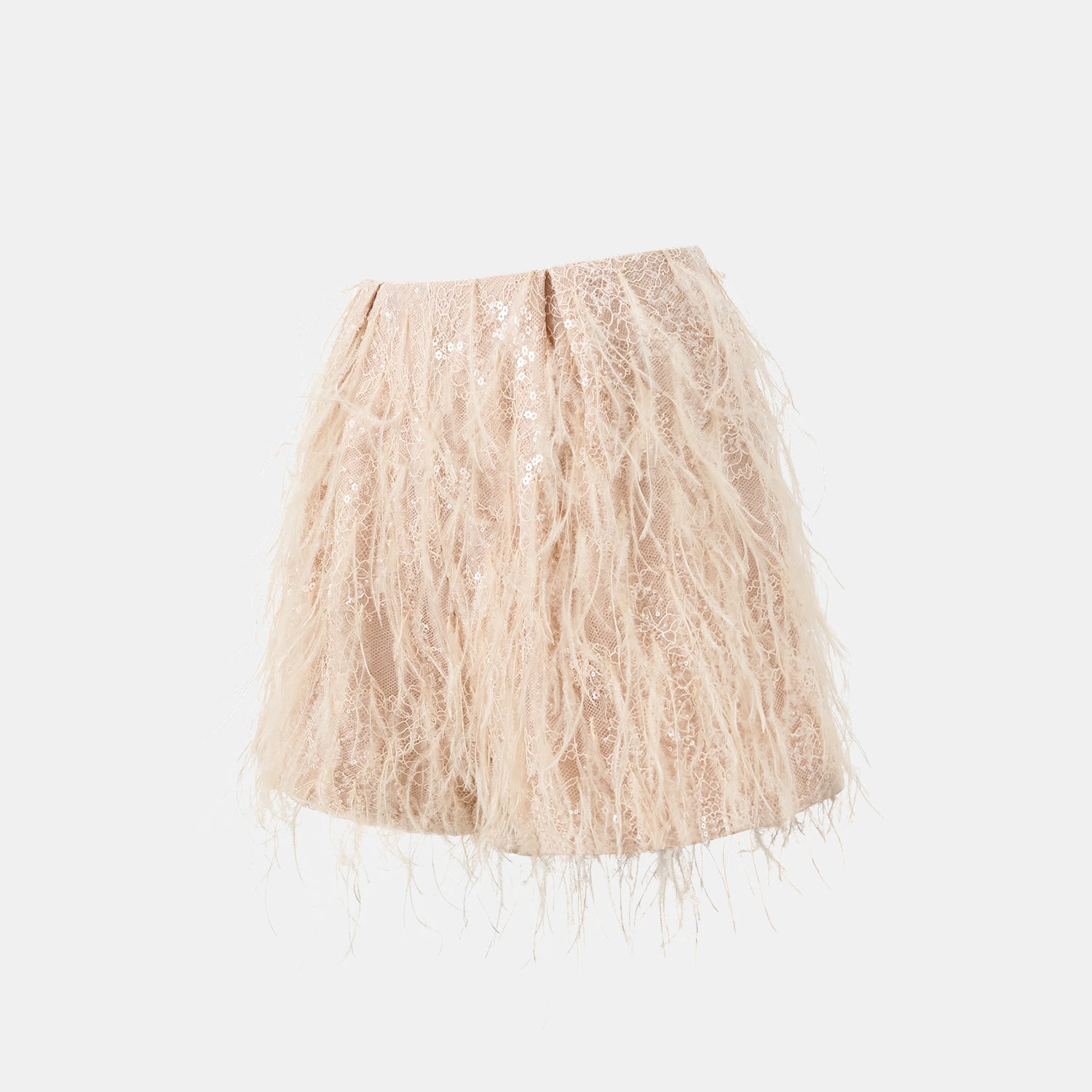 "Imperial Garden Teatime."珠繡羽毛工藝輕國風短褲—Veloura Elixir羽金瑰夏