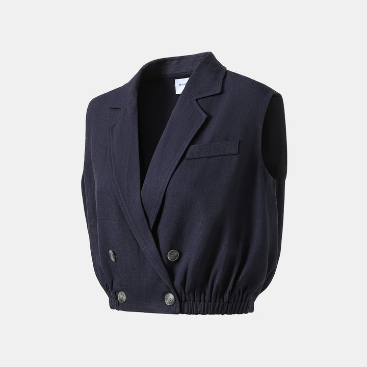 "Weekend at Monaco." 特殊絲竹肌理工藝醋酸背心—Ink