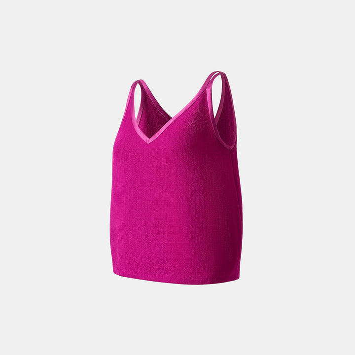 "The Top" British double-faced crepe vest - Fuchsia 