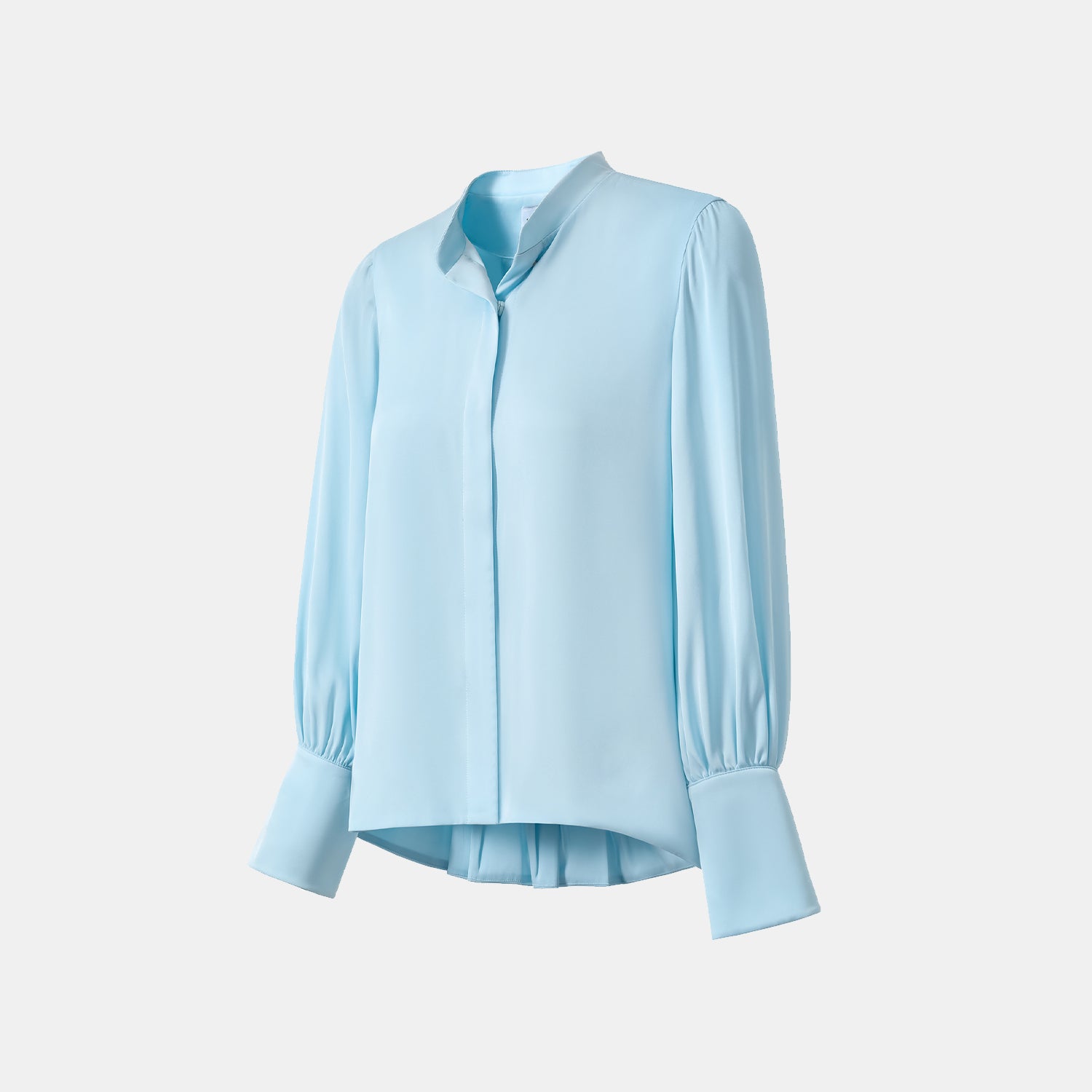 "慵倚春意" 100% 桑蠶絲雪紡立體剪裁國風罩衫—天空藍