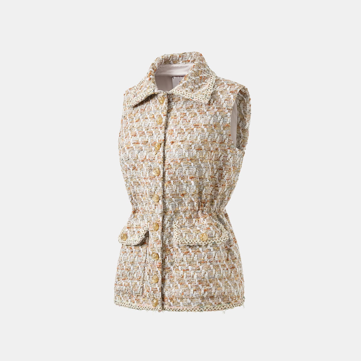 “Weekend at Monaco” 西班牙縷金工藝輕薄花呢收腰狩獵馬甲背心—Whimsy Grove