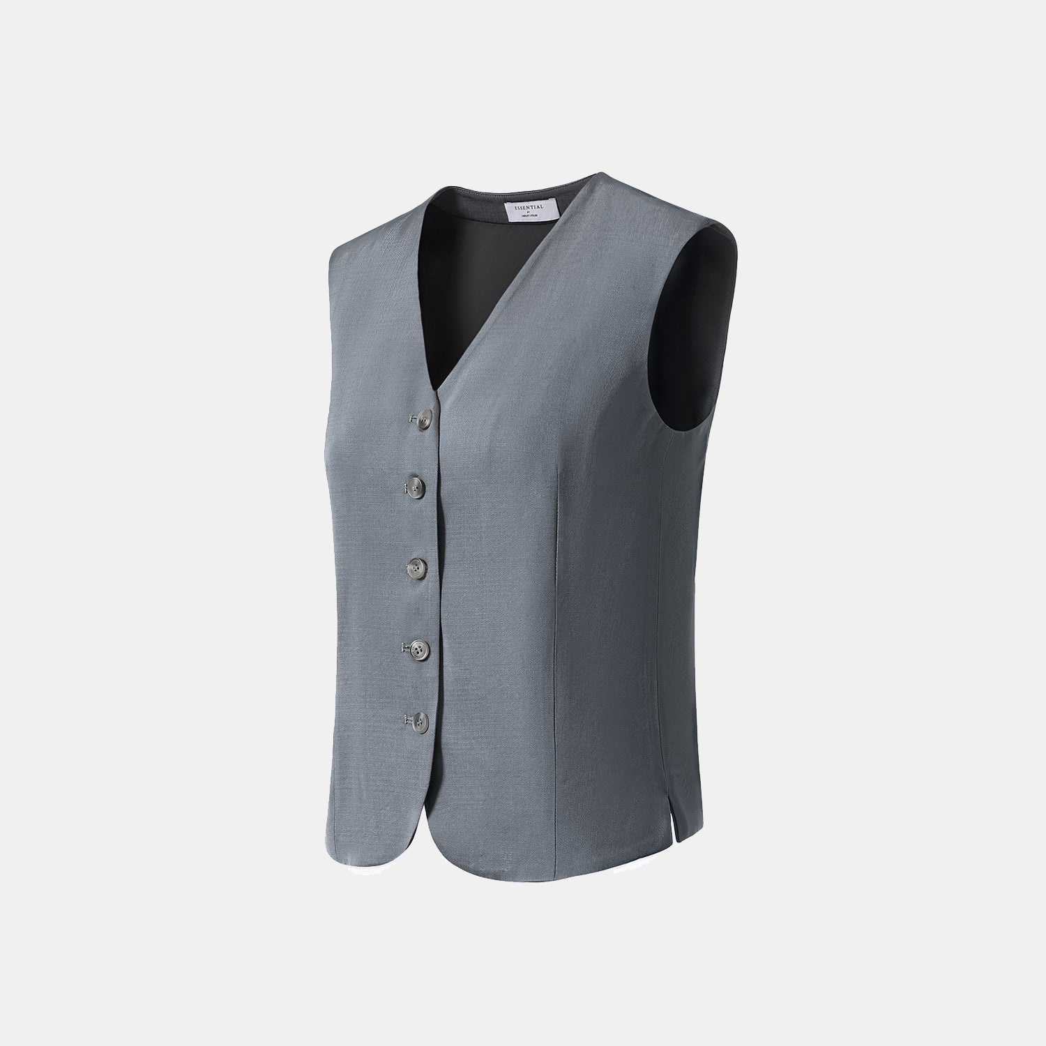 "Speak Sleek" 奢華輕薄麻感肌理醋酸綁帶西裝馬甲背心—Cloud