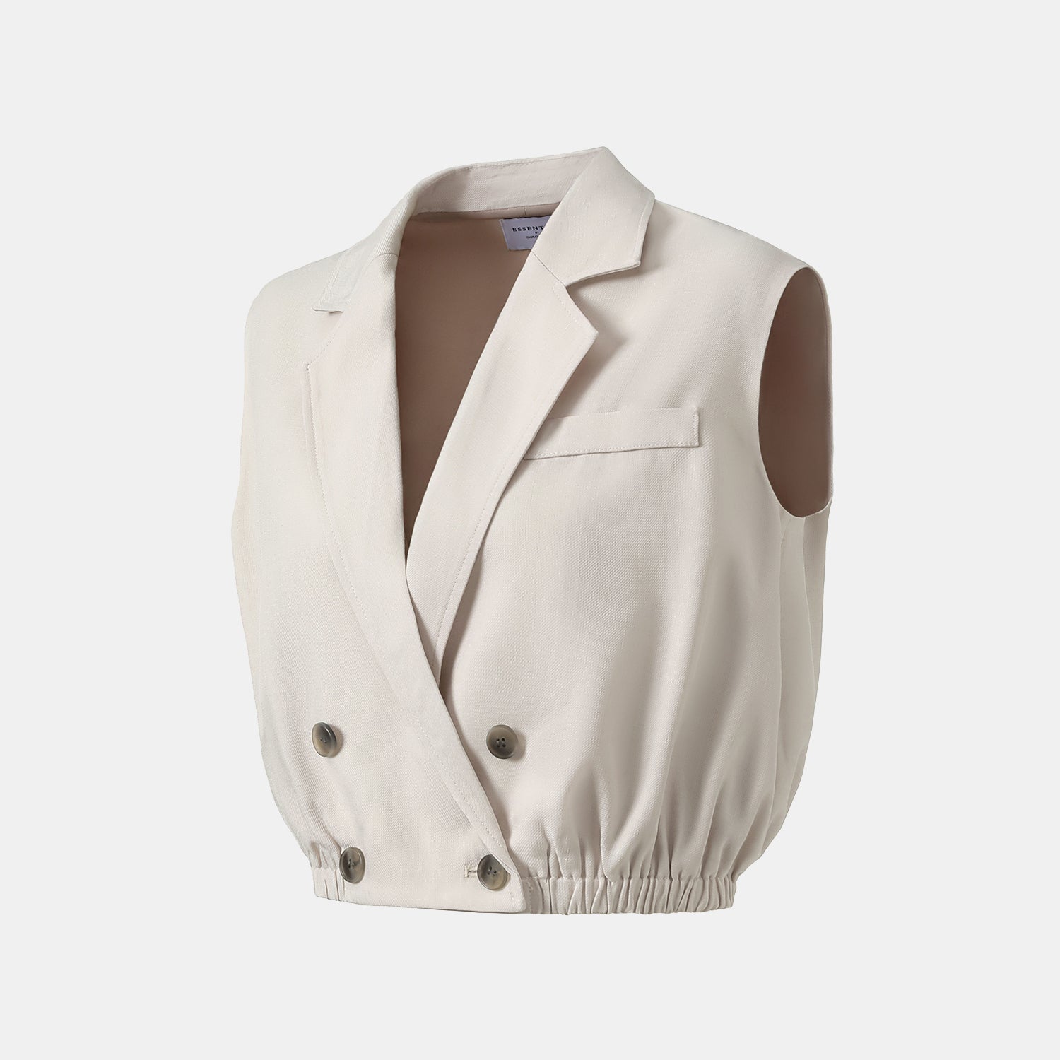 "Weekend at Monaco." 特殊絲竹肌理工藝醋酸背心—Beige