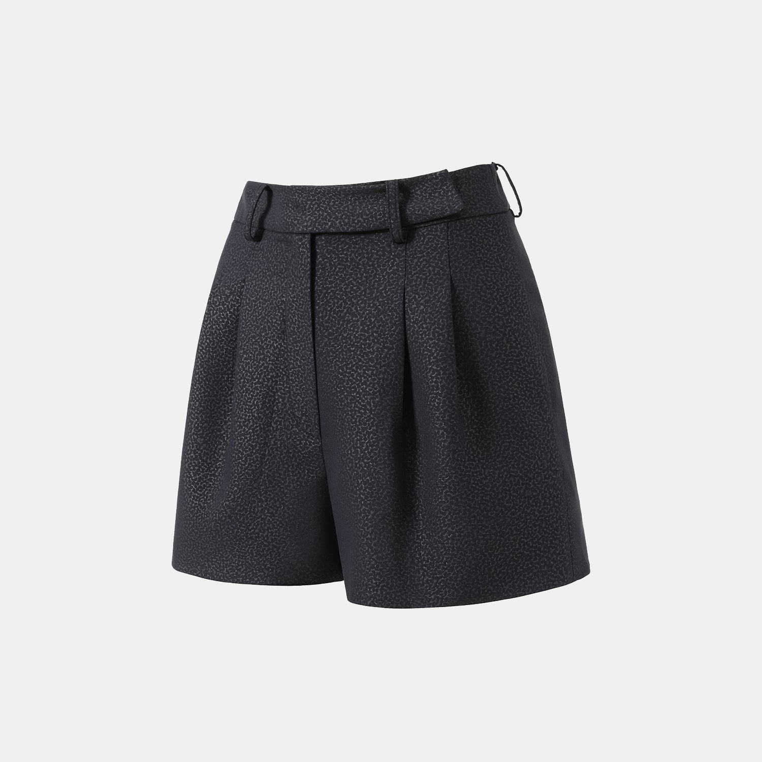 "Speak Sleek" 奢華特殊岩紋肌理西裝短褲—Dark Mirage隱曜