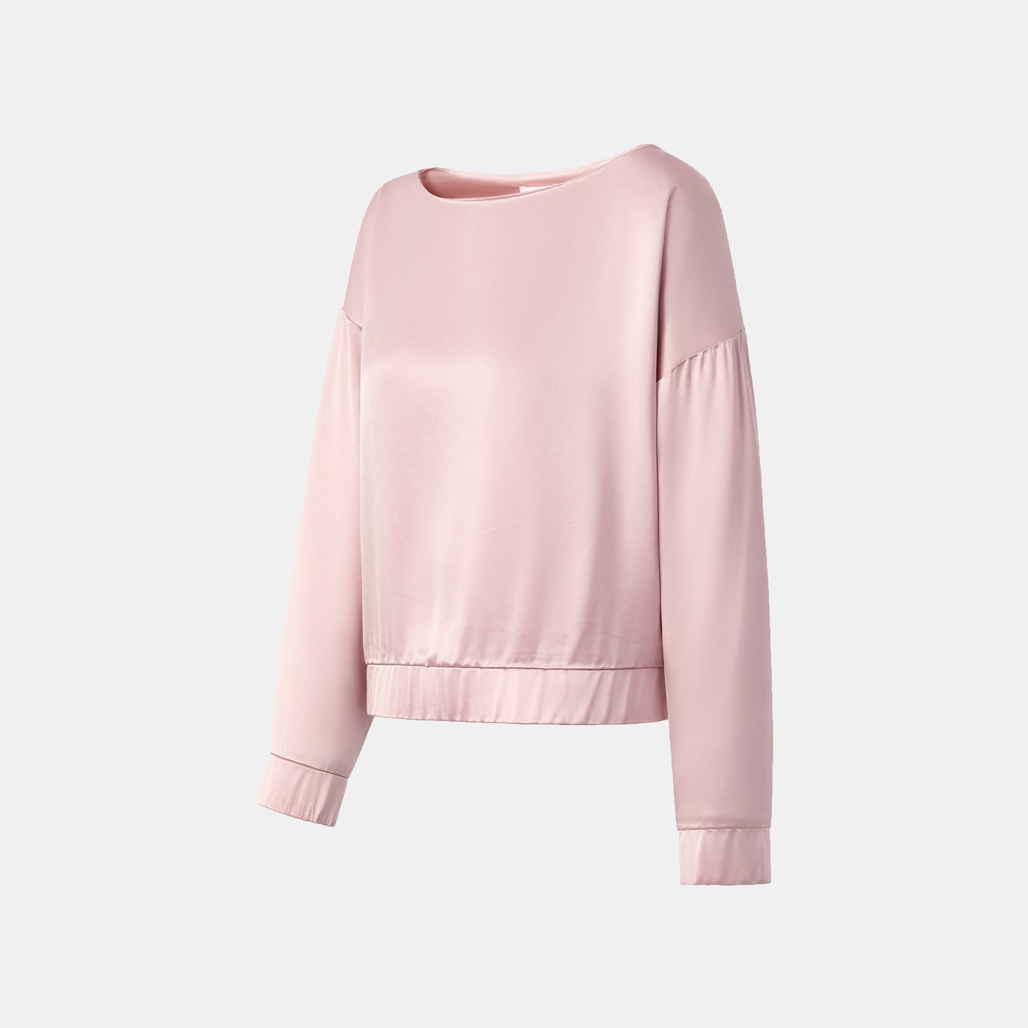 “Easy Go Chic.” 緞面醋酸休閒套裝—粉