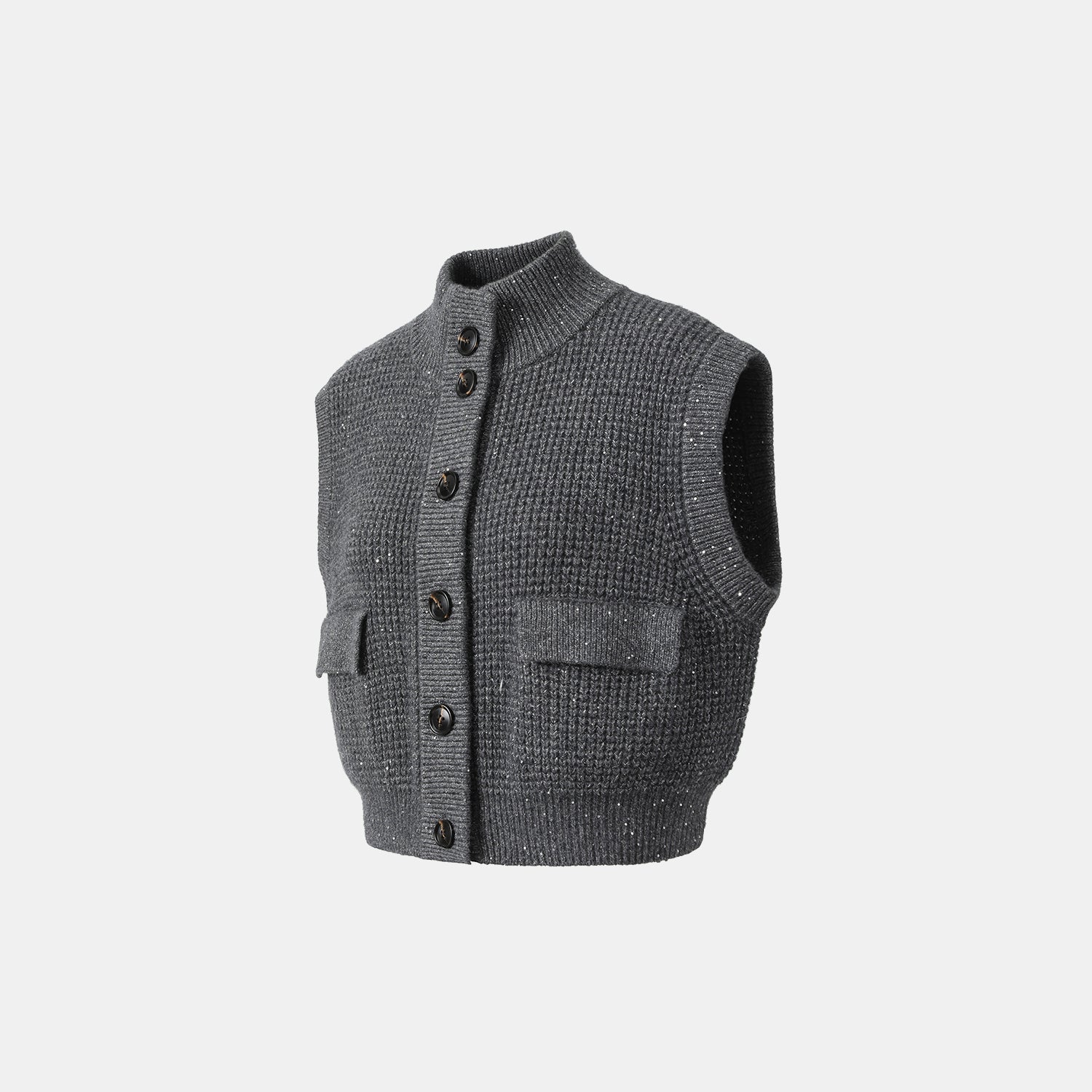 “Autumn Diary” 100% Cashmere細緻華夫格亮片針織背心—Nightfall Gleam夜幕之詩