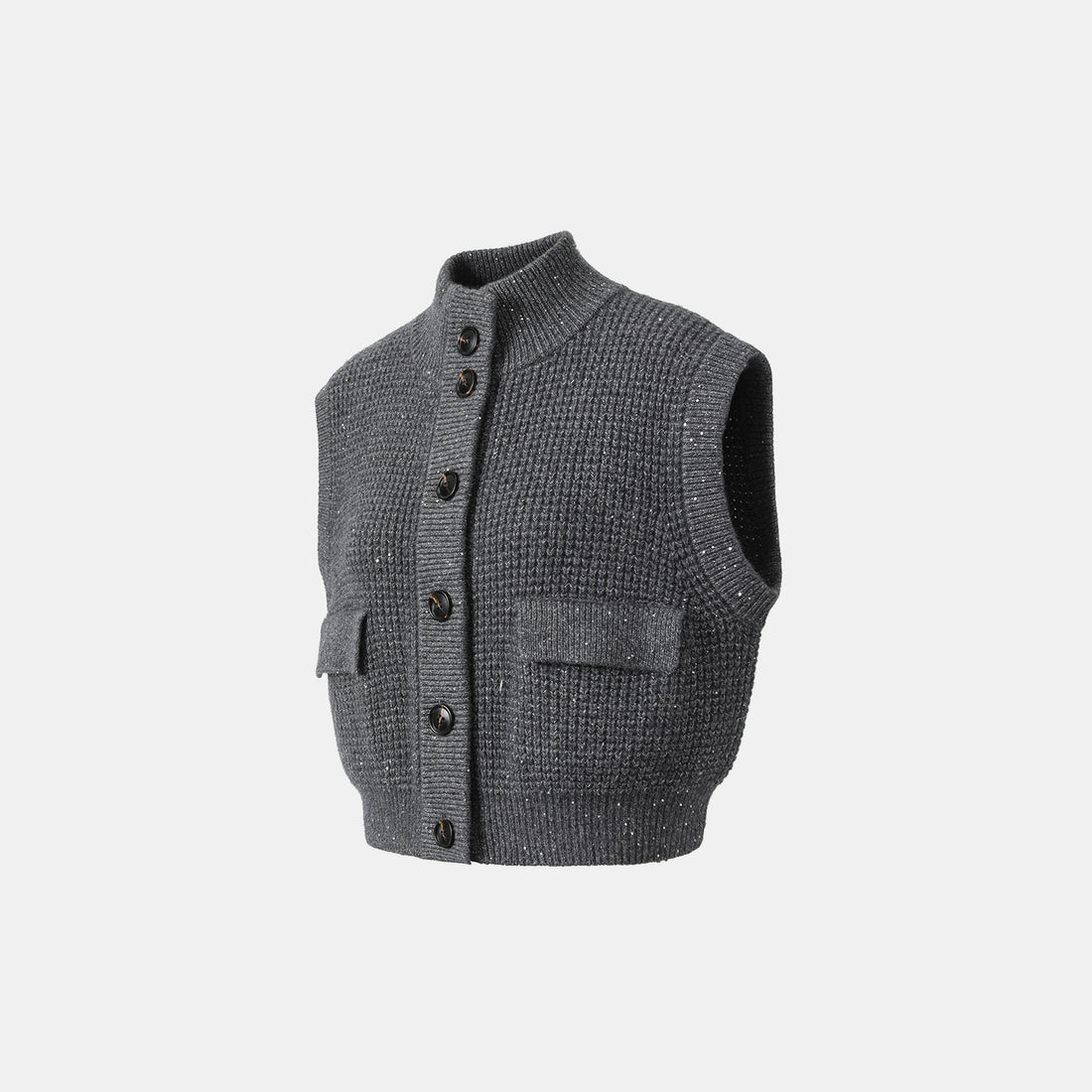 “Autumn Diary” 100% Cashmere細緻華夫格亮片針織背心—Nightfall Gleam夜幕之詩