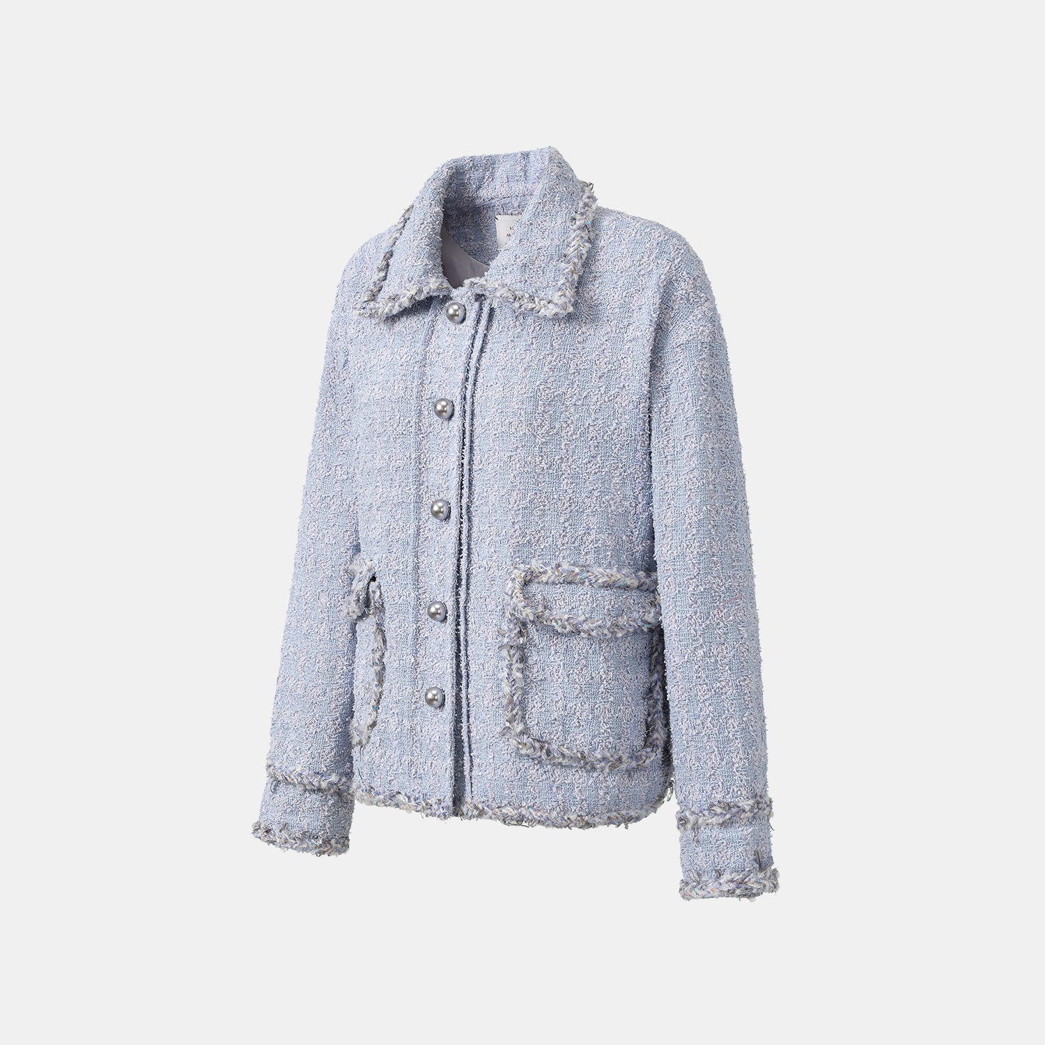 “Tokyo’Hours” 西班牙千鳥紋簇絨工藝Oversized花呢外套—Violet Hour紫韻漫境