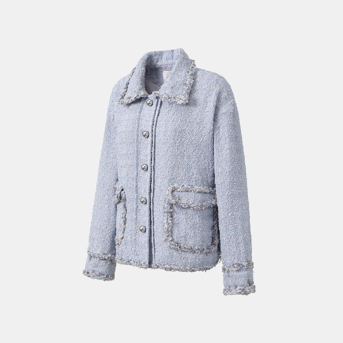 “Tokyo’Hours” 西班牙千鳥紋簇絨工藝Oversized花呢外套—Violet Hour紫韻漫境