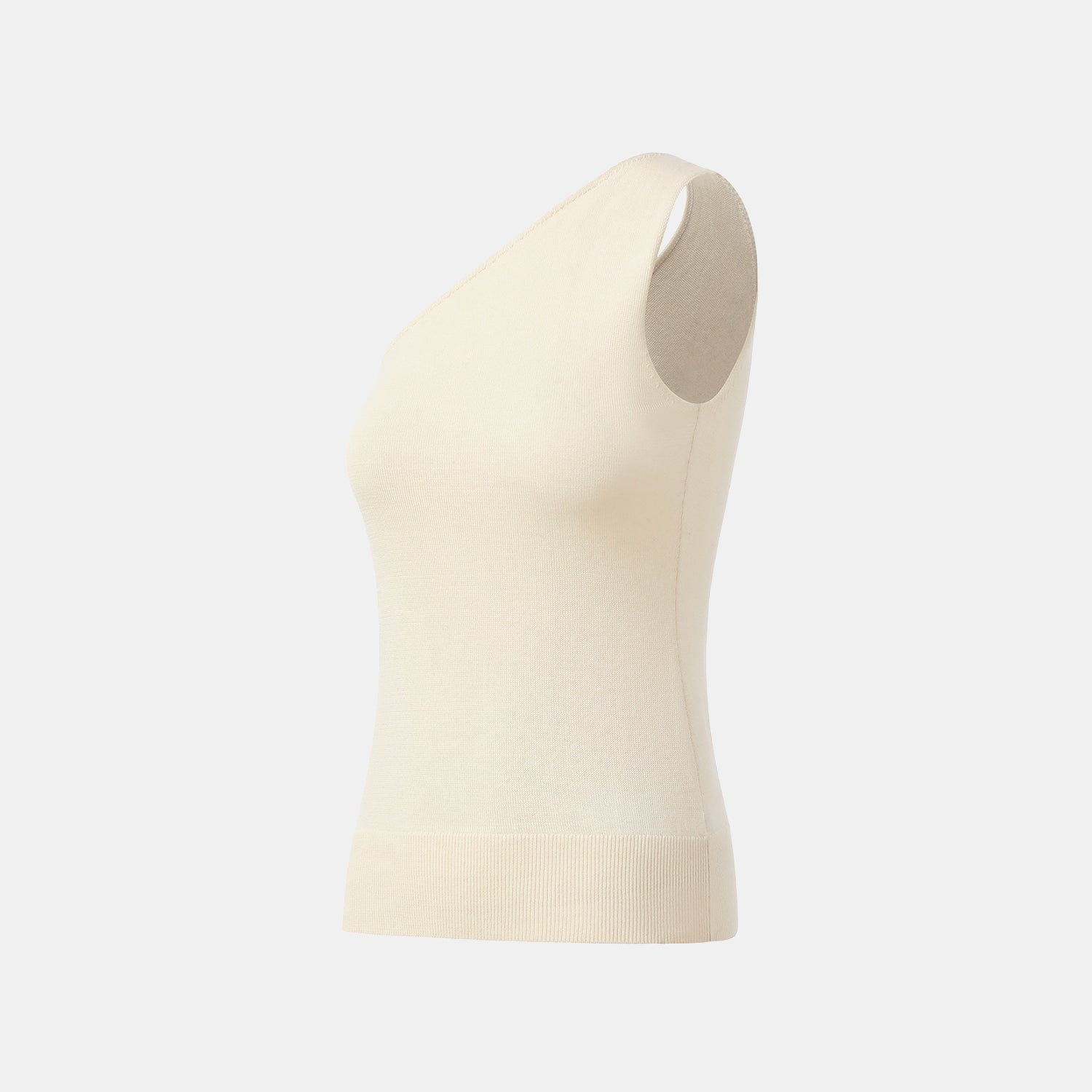 “Autumn Diary” 100%Cashmere 斜肩上衣—Milk