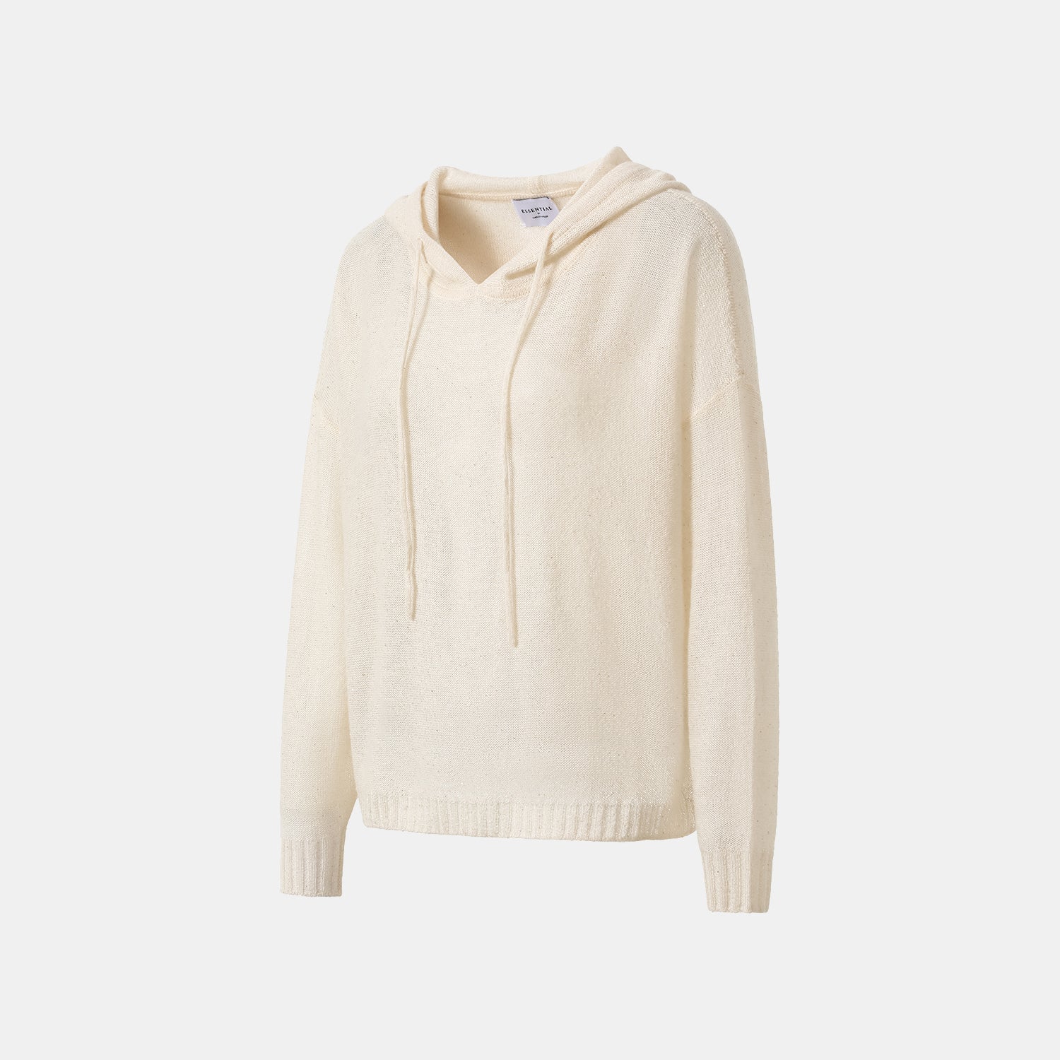 “Spring Diary." 真絲羊駝羊毛針織連帽上衣—Cream