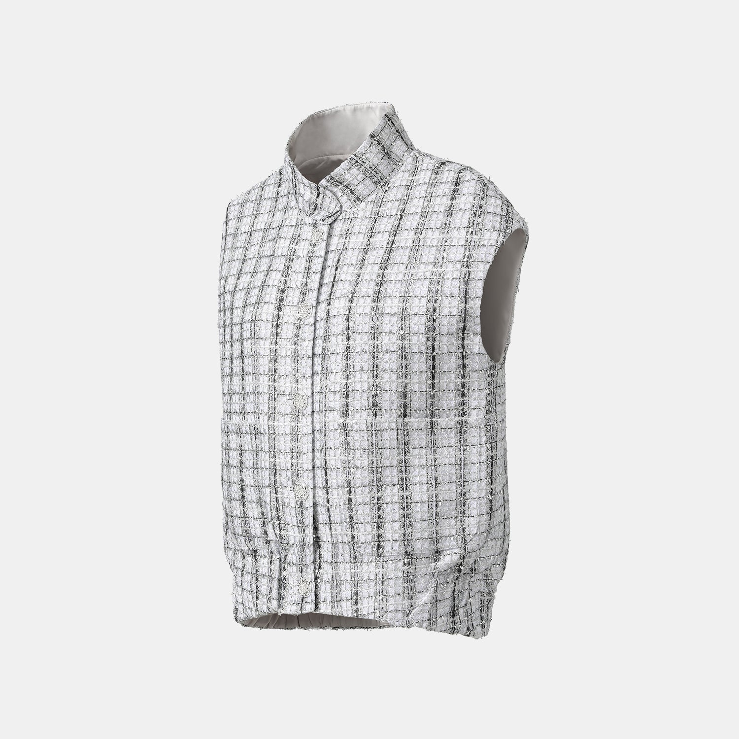 "Sloane Ave." 法國頂級銀燦工藝蕾絲花呢Oversized背心—Reflet Parisien巴黎倒影