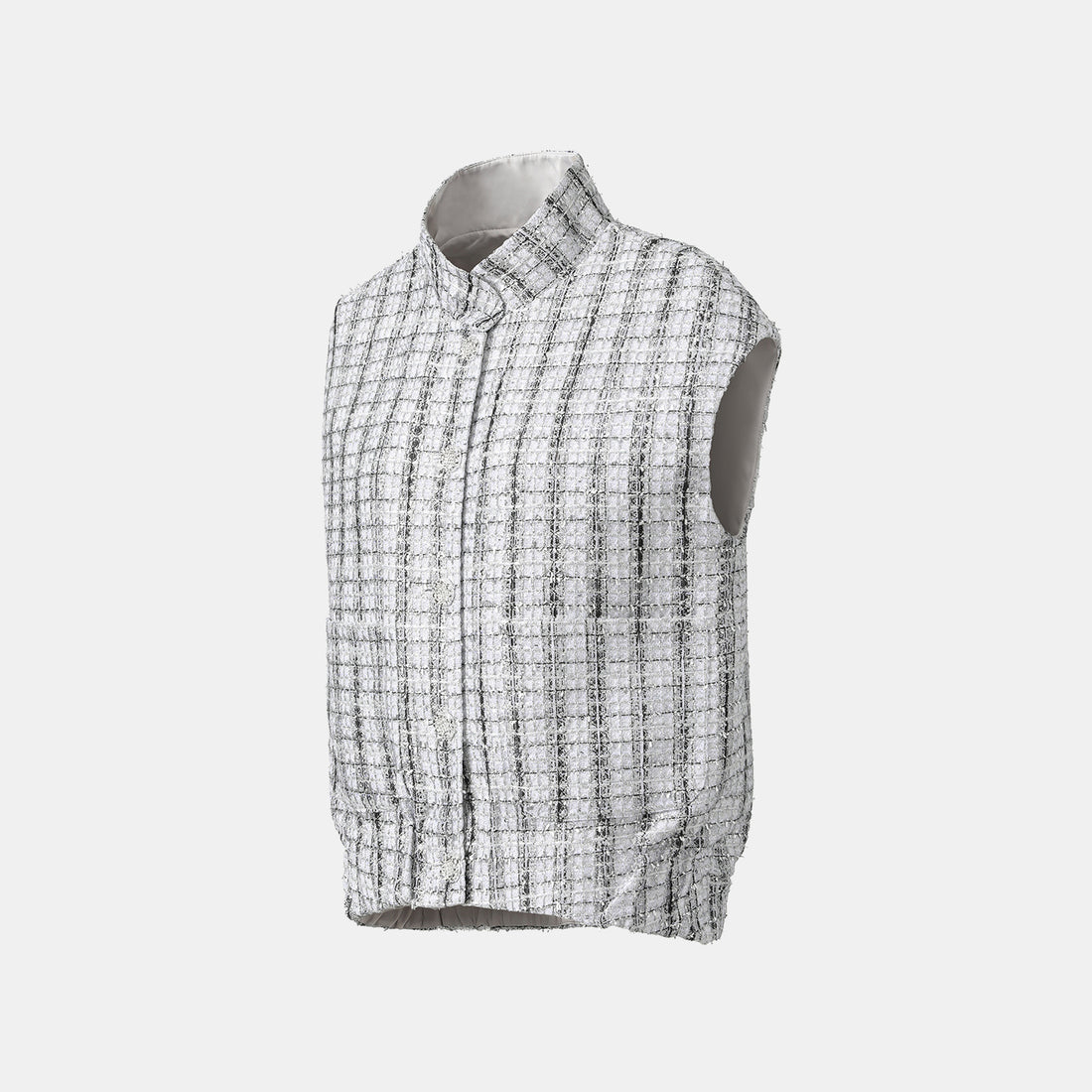 "Sloane Ave." 法國頂級銀燦工藝蕾絲花呢Oversized背心—Reflet Parisien巴黎倒影