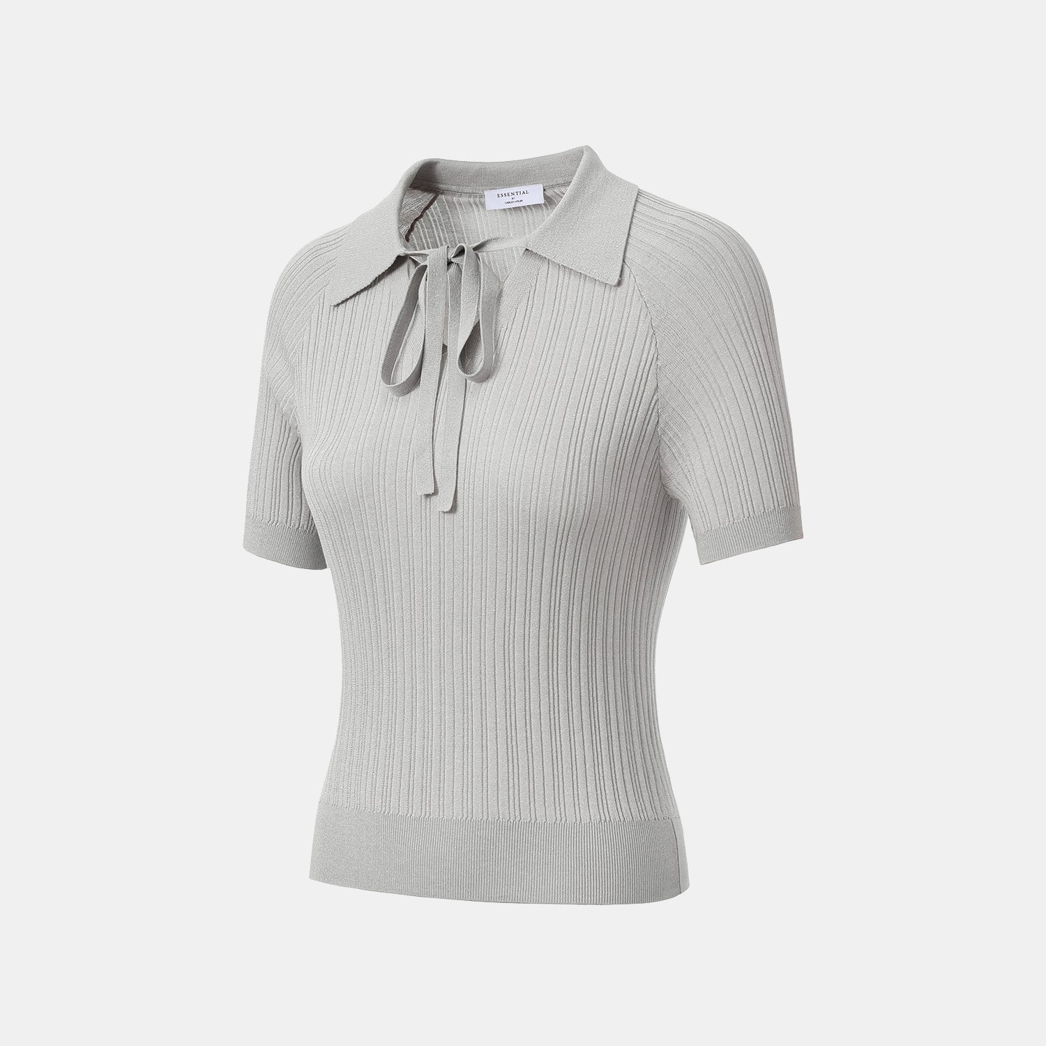 “By Inch." 蠶絲針織綁帶上衣—Morning Silence 晨間靜語