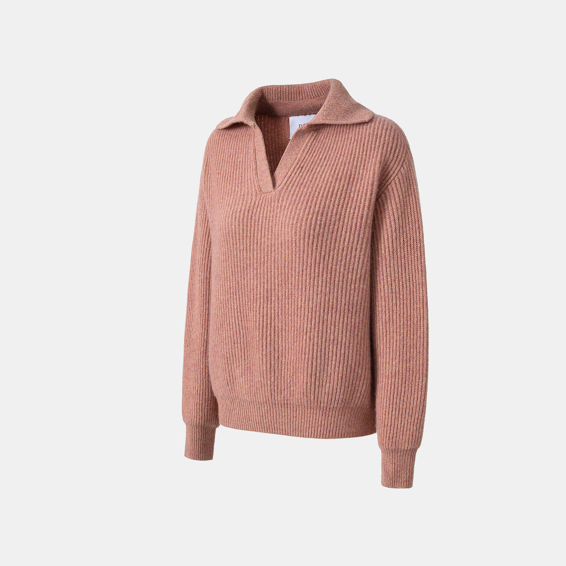 "Winter Diary" 100% Cashmere 粗針大翻領上衣（Yarn by Loro Piana)—Rosewood Blush絨粉玫瑰