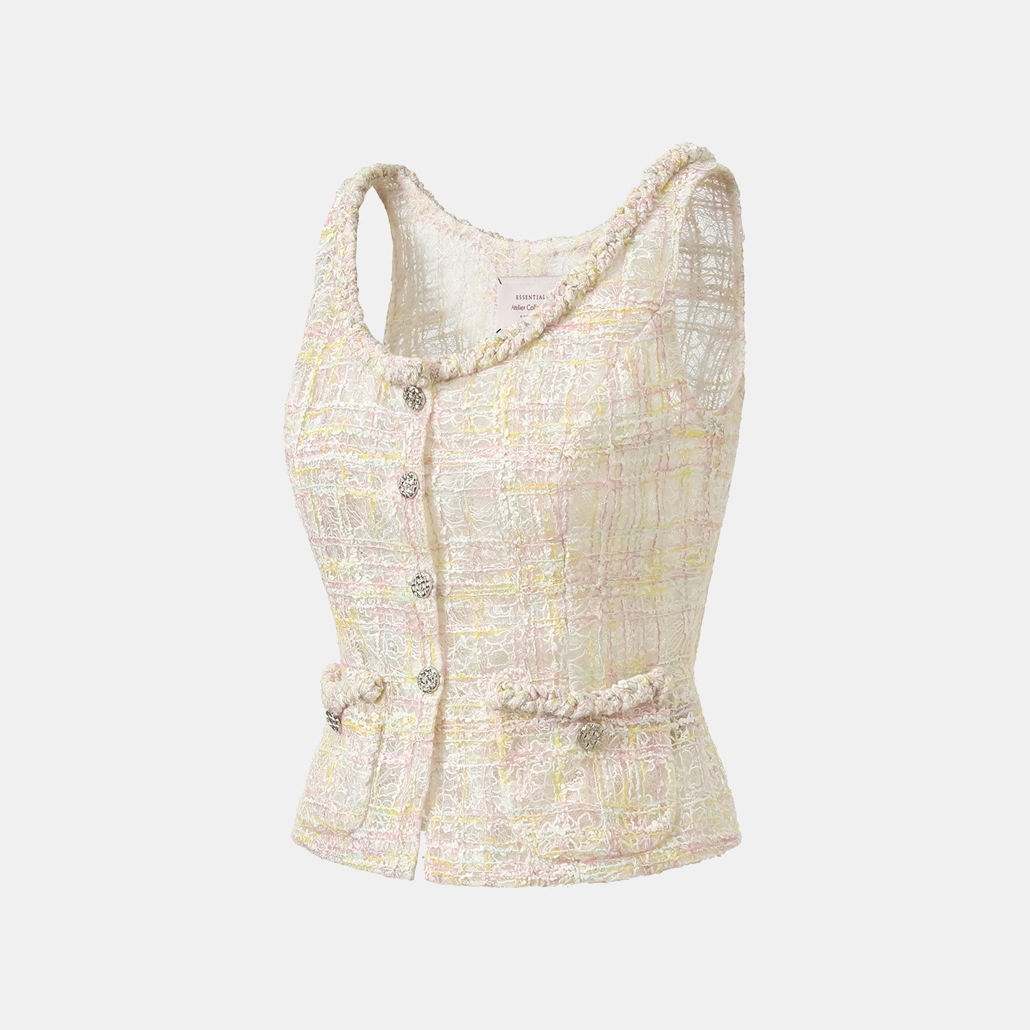 "Quiet Mastery." 法國頂級手工坊特殊工藝蕾絲背心