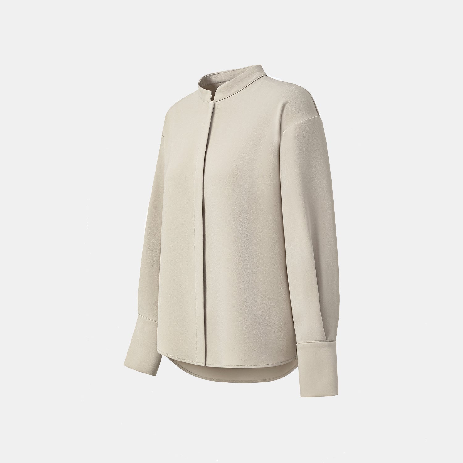 “Daytime Elegance” 肌理醋酸襯衫—灰白