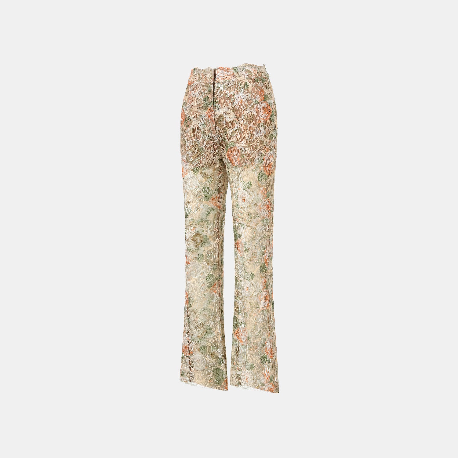 "Imperial Garden Teatime" 義大利奢華畫繡蕾絲喇叭褲 —茶野絮語