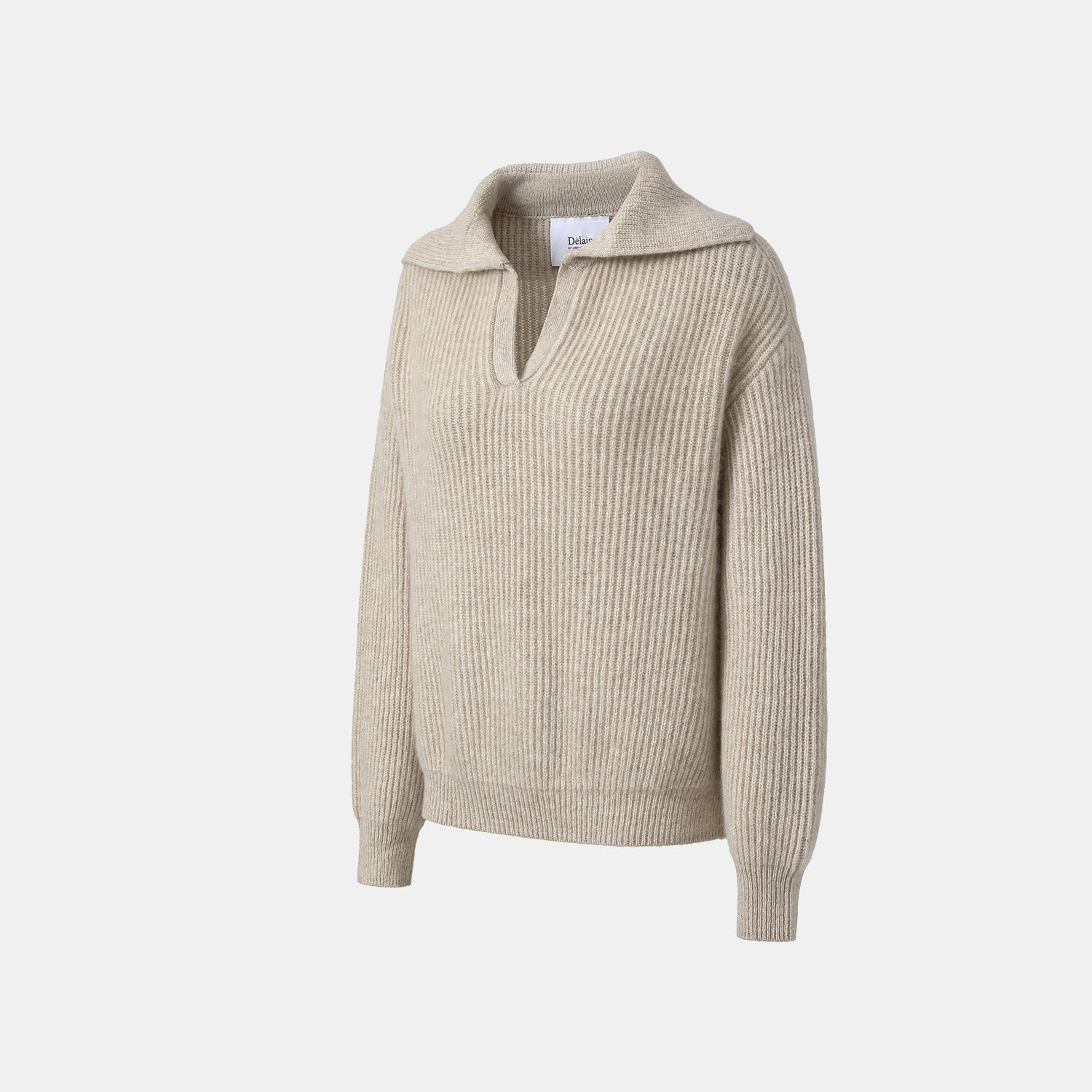 "Winter Diary" 100% Cashmere 粗針大翻領上衣（Yarn by Loro Piana)—Oat Mist雲絮燕麥