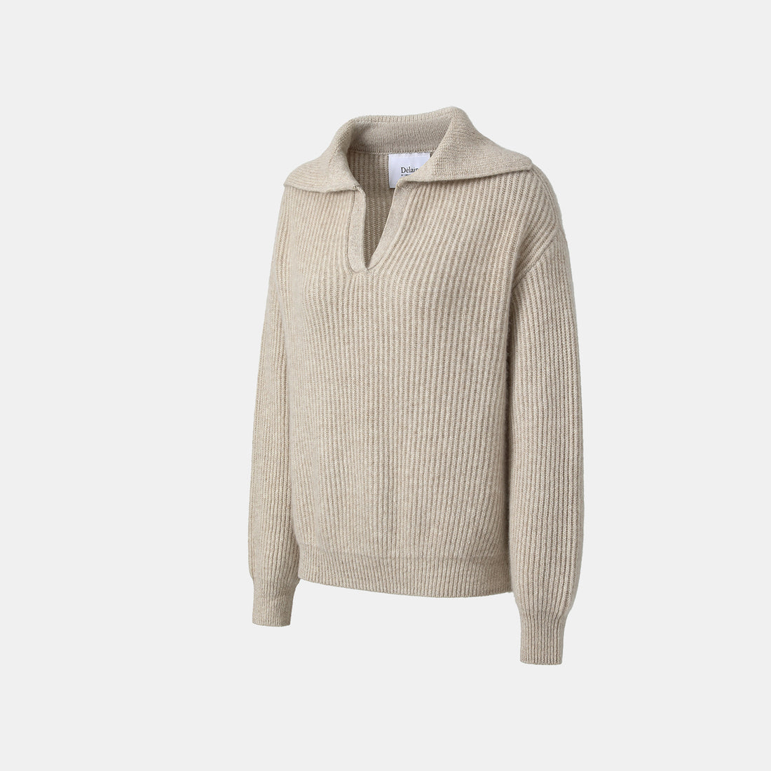 "Winter Diary" 100% Cashmere 粗針大翻領上衣（Yarn by Loro Piana)—Oat Mist雲絮燕麥