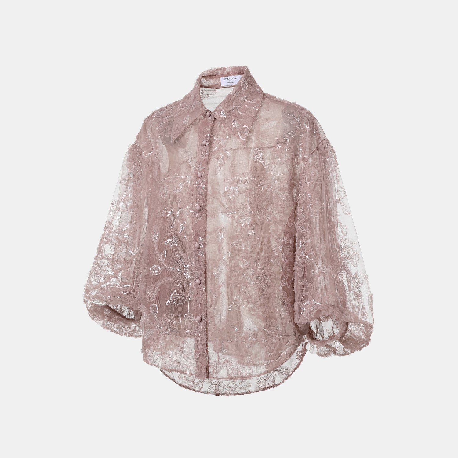 “Gallery Hours ” 立體刺綉工藝蕾絲襯衫