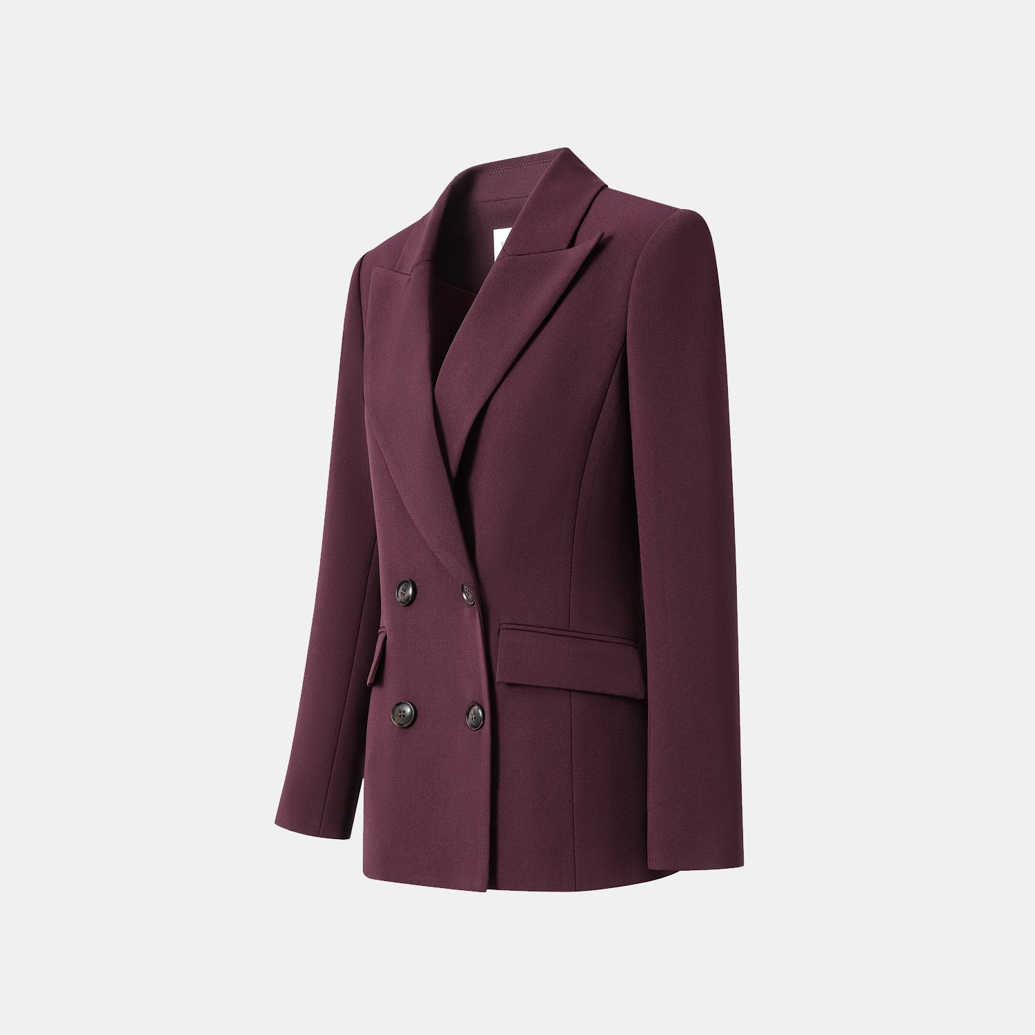 "Westminster Weekdays" Luxury hemp acetate double-breasted blazer - Pinot noir 