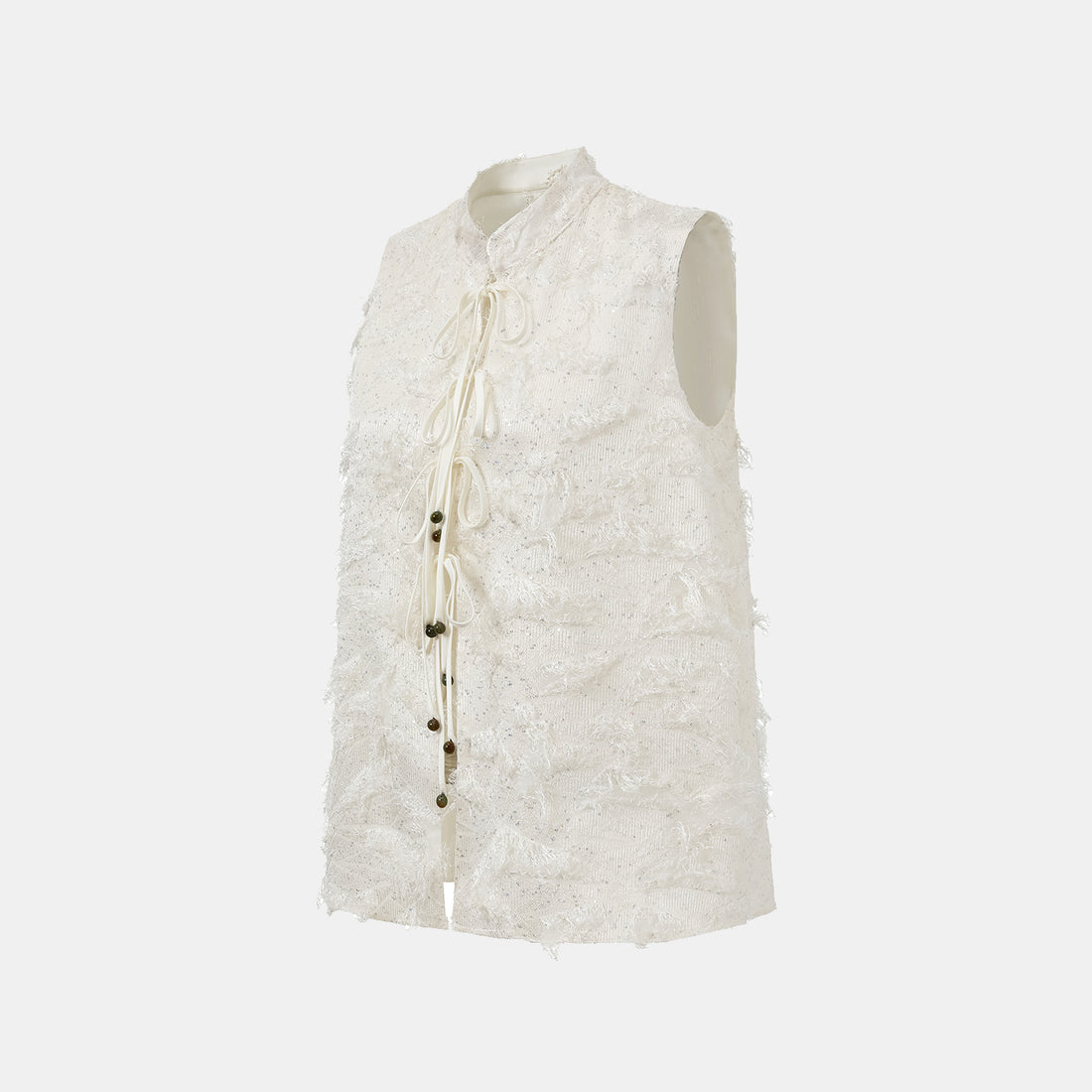 "Imperial Garden Teatime." Italian feather embroidery tassel craft light Chinese style vest - Yunyu 