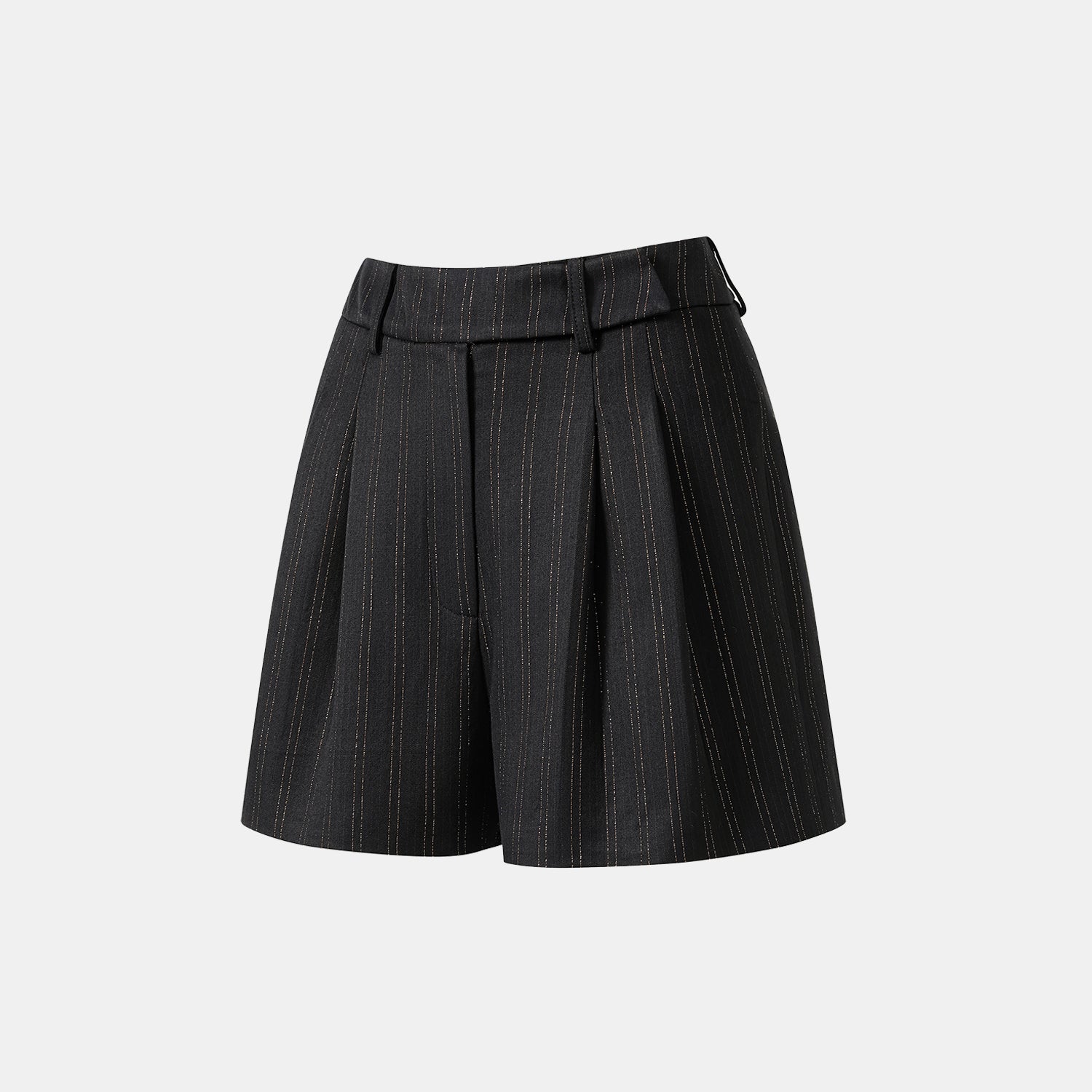 "Speak Sleek." 義大利織金工藝直條西裝短褲—Indigo