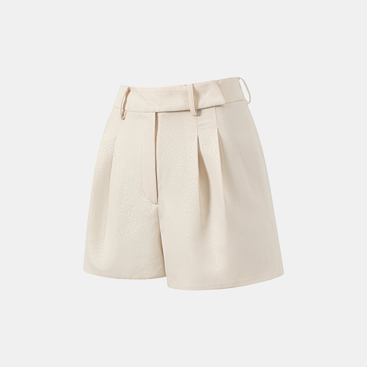 "Speak Sleek" 奢華特殊岩紋肌理西裝短褲—Dune Mist隱沙