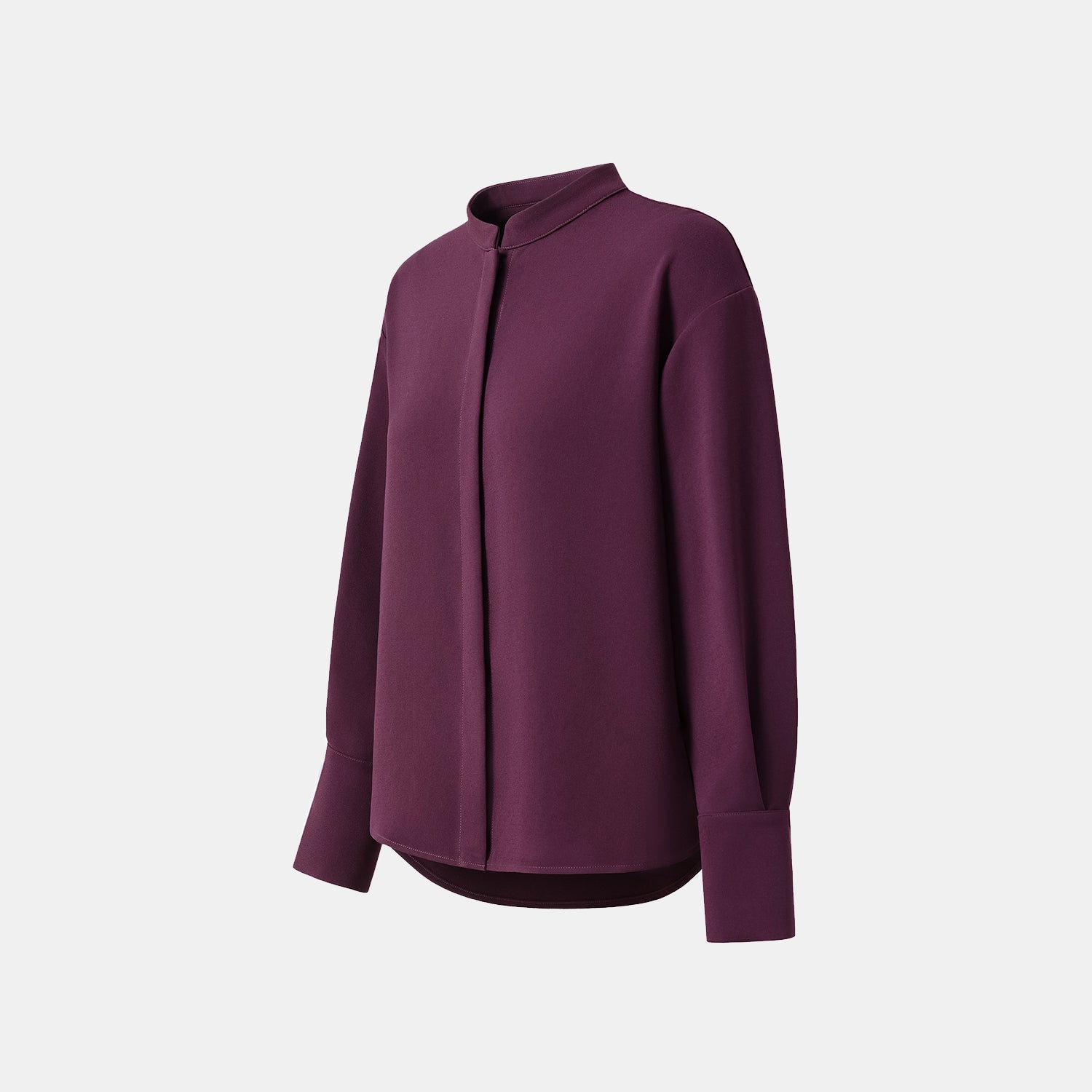 “Daytime Elegance” 肌理醋酸襯衫—葡萄紫