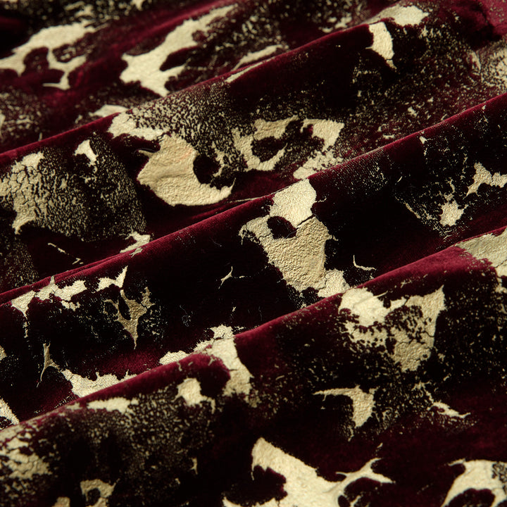 "Imperial Garden Teatime"義大利手繪飛白毫金工藝絲絨輕國風旗袍—Velvet Oud絨夜沉香