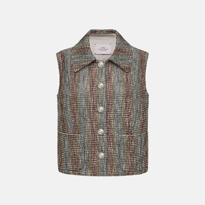 “Weekend at Monaco” 義大利特殊幻彩光絲花呢背心—Neon Daze霓虹舞夜