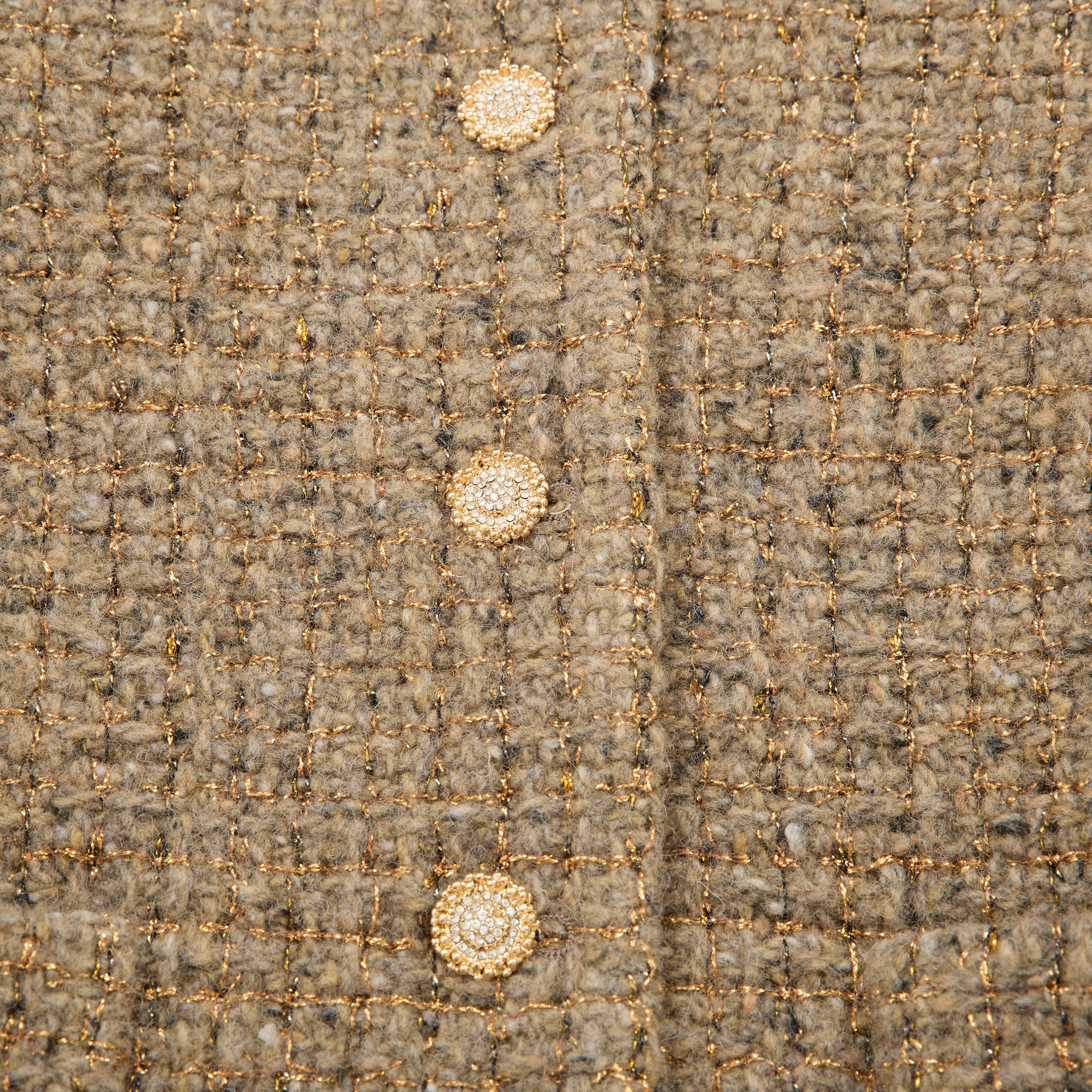 "Sloane Ave."義大利頂級初剪羊毛縷金格織花呢外套—Pine Veil幽香松林