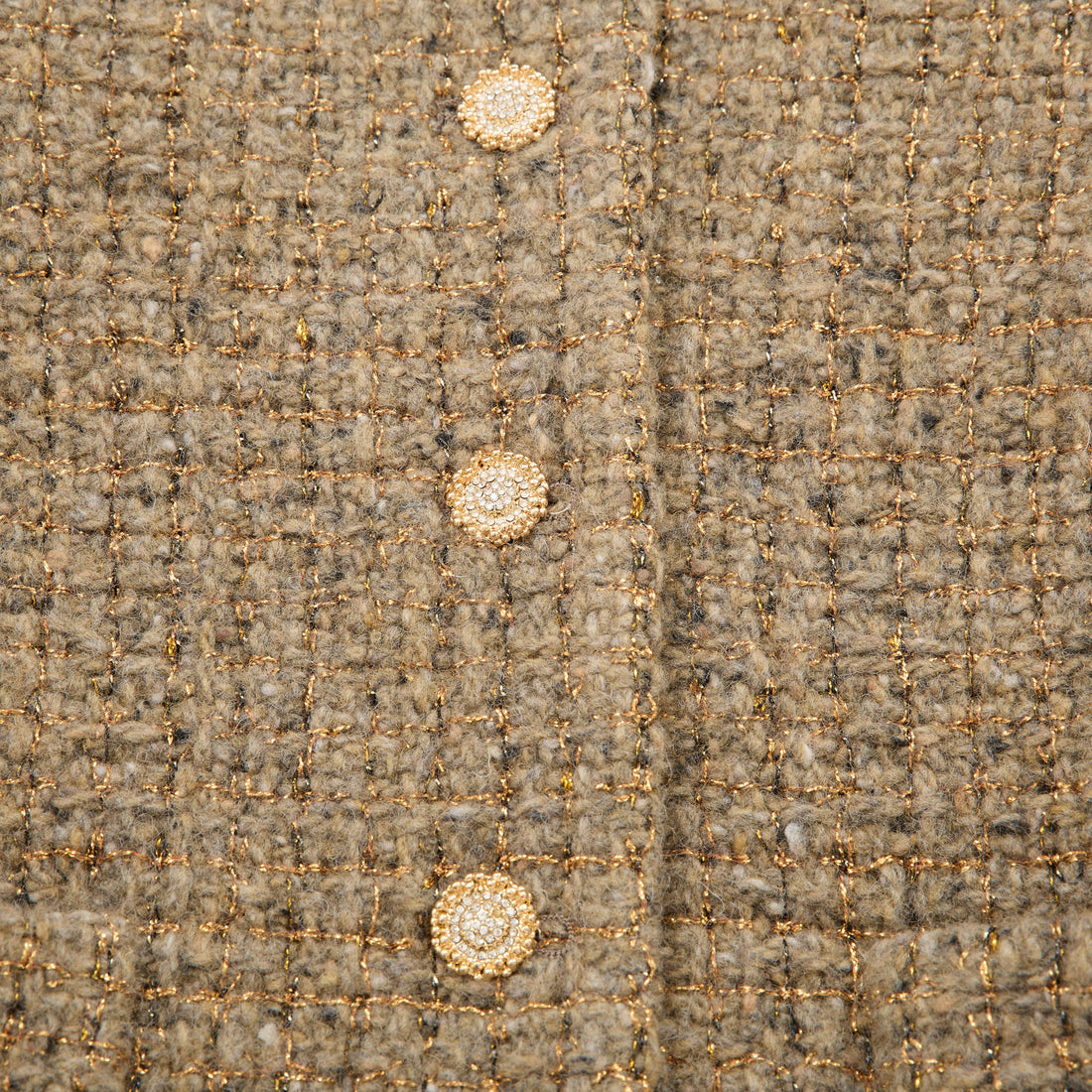 "Sloane Ave."義大利頂級初剪羊毛縷金格織花呢外套—Pine Veil幽香松林