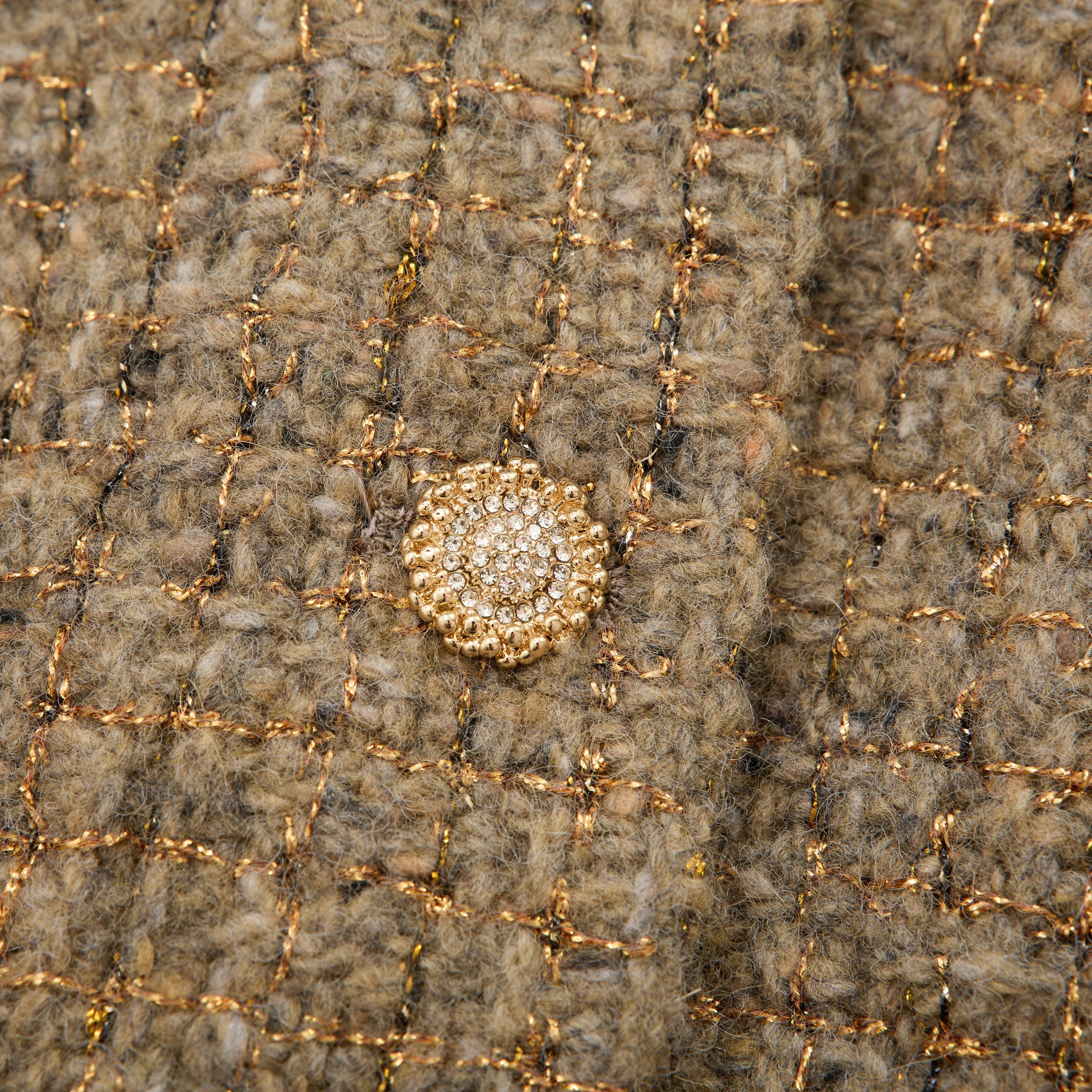 "Sloane Ave."義大利頂級初剪羊毛縷金格織花呢背心—Pine Veil幽香松林