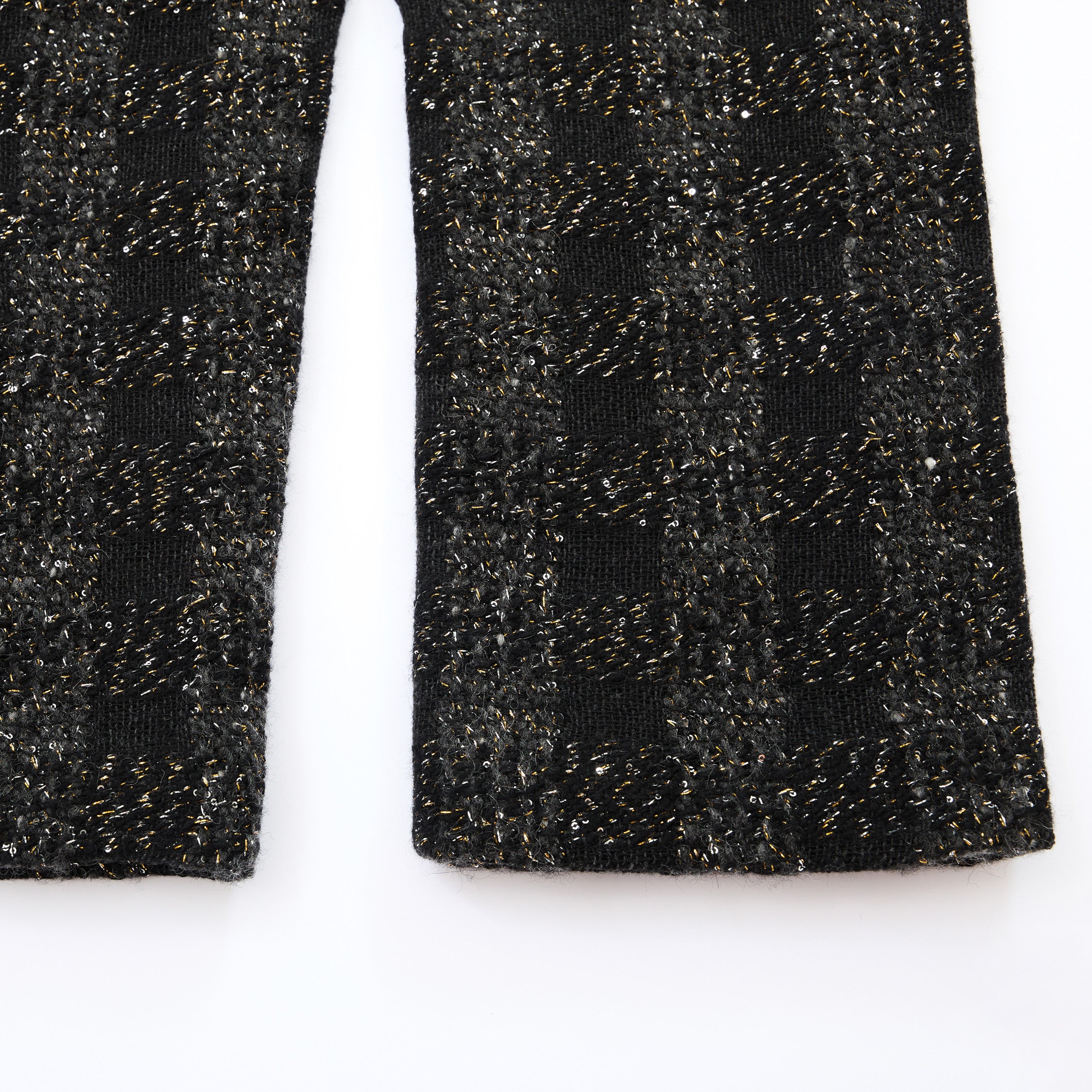 “Chelsea tea time.”義大利頂級初剪羊毛燦金星點花呢長褲—Cosmic Bloom星河煙花