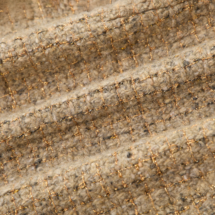 "Sloane Ave."義大利頂級初剪羊毛縷金格織花呢外套—Pine Veil幽香松林