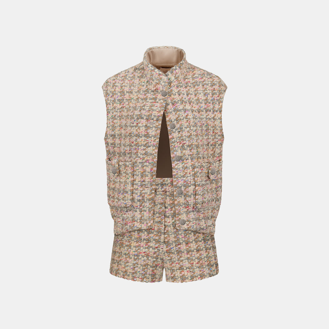 "Chelsea Citywalk."義大利頂級初剪羊毛蓬絨花呢短褲—Candy Confetti棉花彩糖