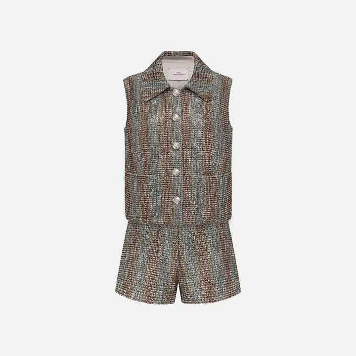 “Weekend at Monaco” 義大利特殊幻彩光絲花呢背心—Neon Daze霓虹舞夜