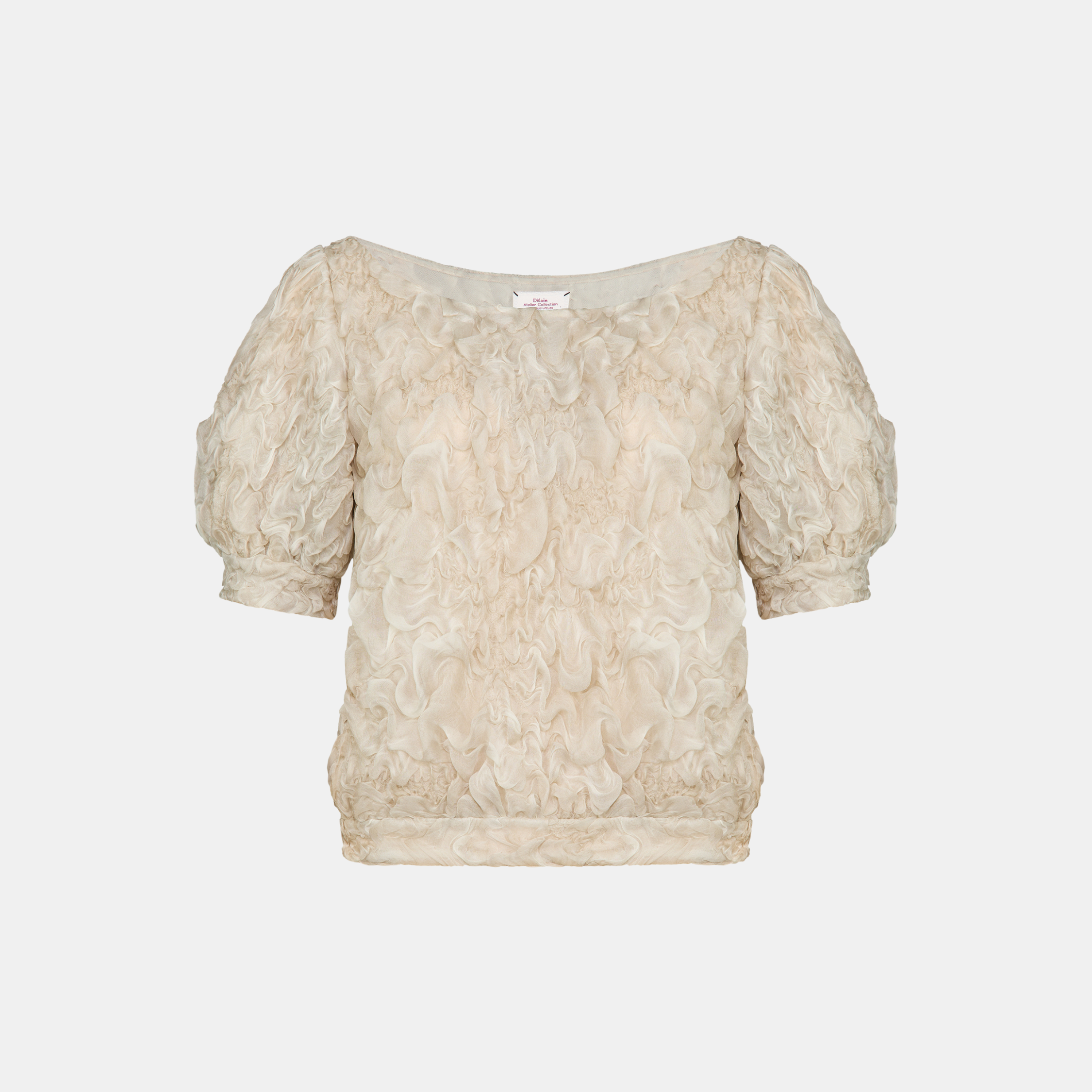 “Gallery Hours” 義大利真絲立體藝術面料上衣—Pearl Mist珍珠之霧