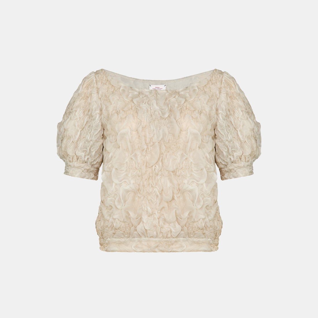 “Gallery Hours” 義大利真絲立體藝術面料上衣—Pearl Mist珍珠之霧