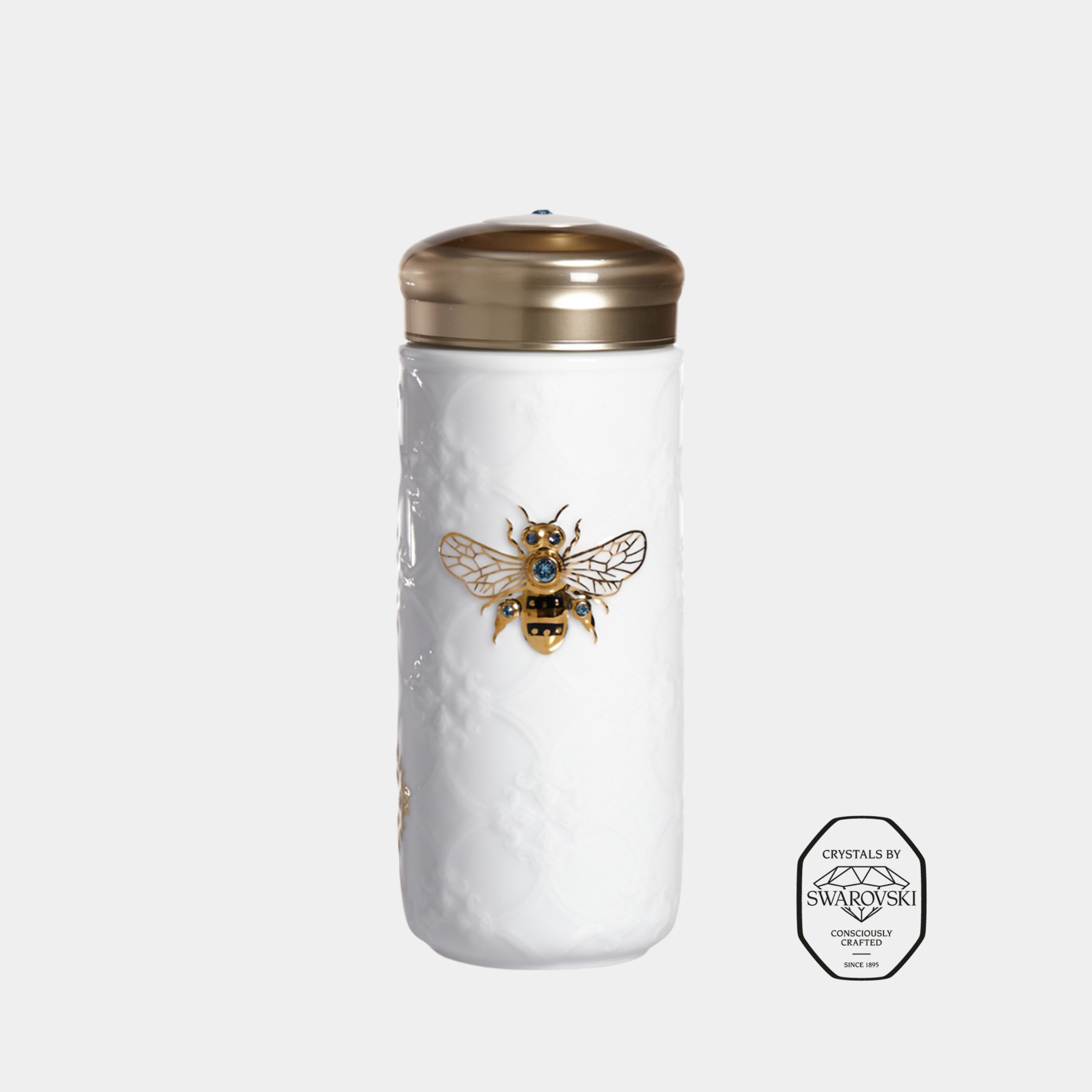 乾唐軒 吉星大蜜蜂水晶隨身杯─ 雪白描金