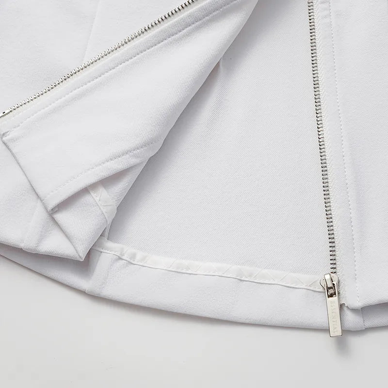 Essential Golf Collection High-Tech Sun Protection (UV 50+) Fabric Zipper Waist Vest - White 