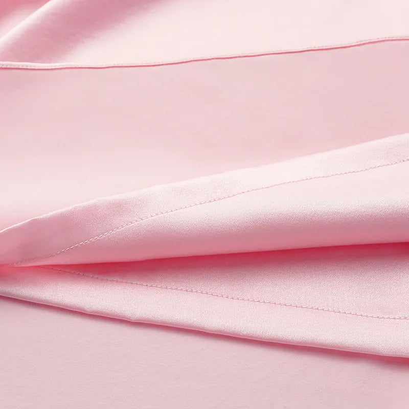 ”Date night elegance” 真絲不規則立體剪裁洋裝 —櫻花粉