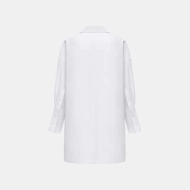 “Easy-go Chic” Loose Fit Dress — White 