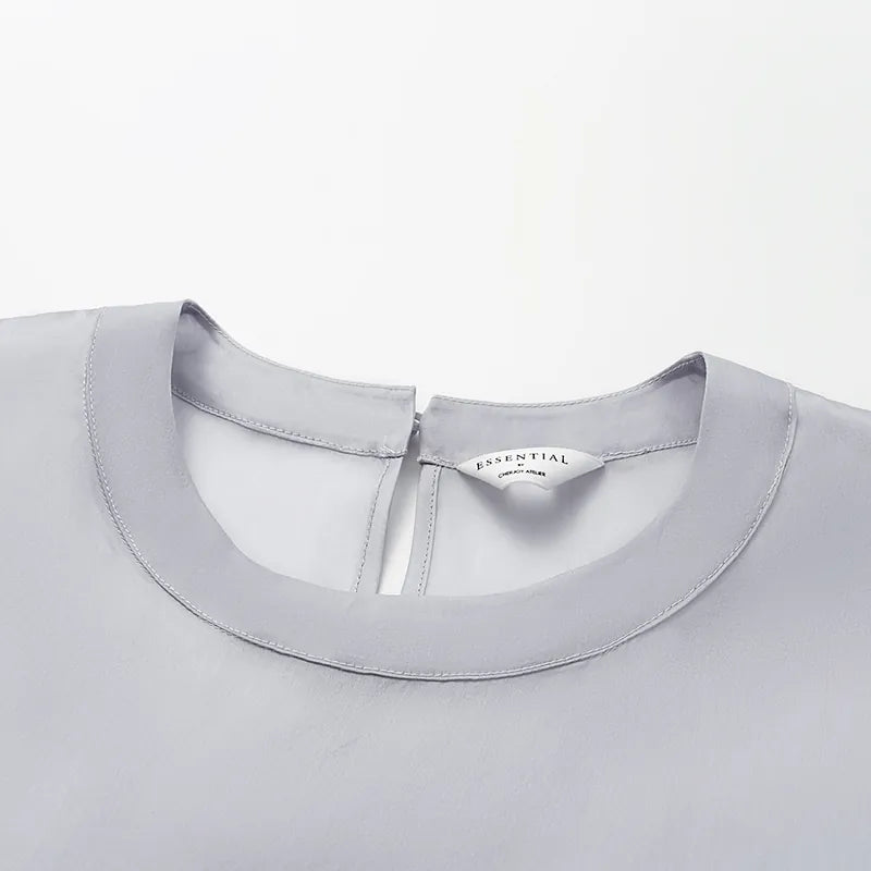 "Easy-Go Chic" silk organza oversized top — Purple 