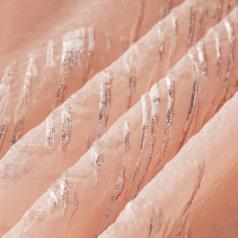 "Imperial Garden Teatime" custom jacquard fabric light Chinese style jacket - cherry blossom pink 