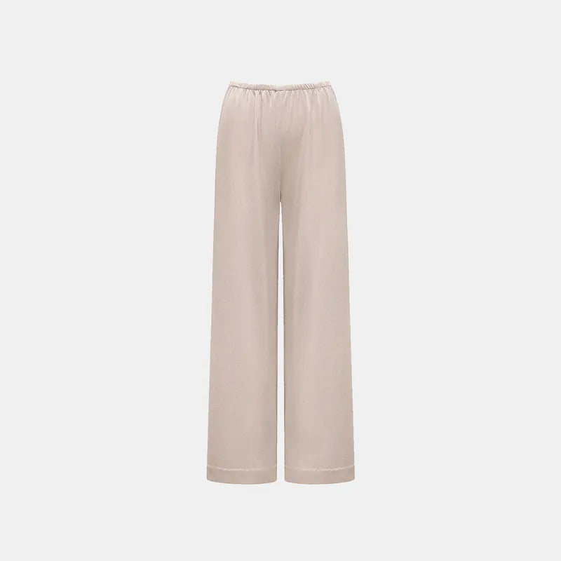 'Easy Go Chic' acetate jersey straight-leg trousers — Coffee 